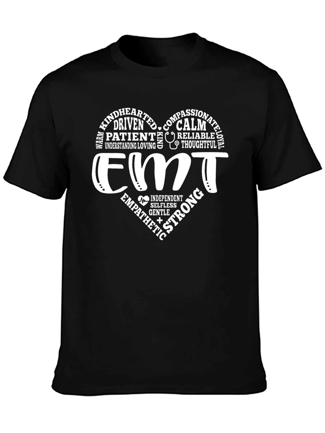 EMT Heart Graphic T-Shirt - Black