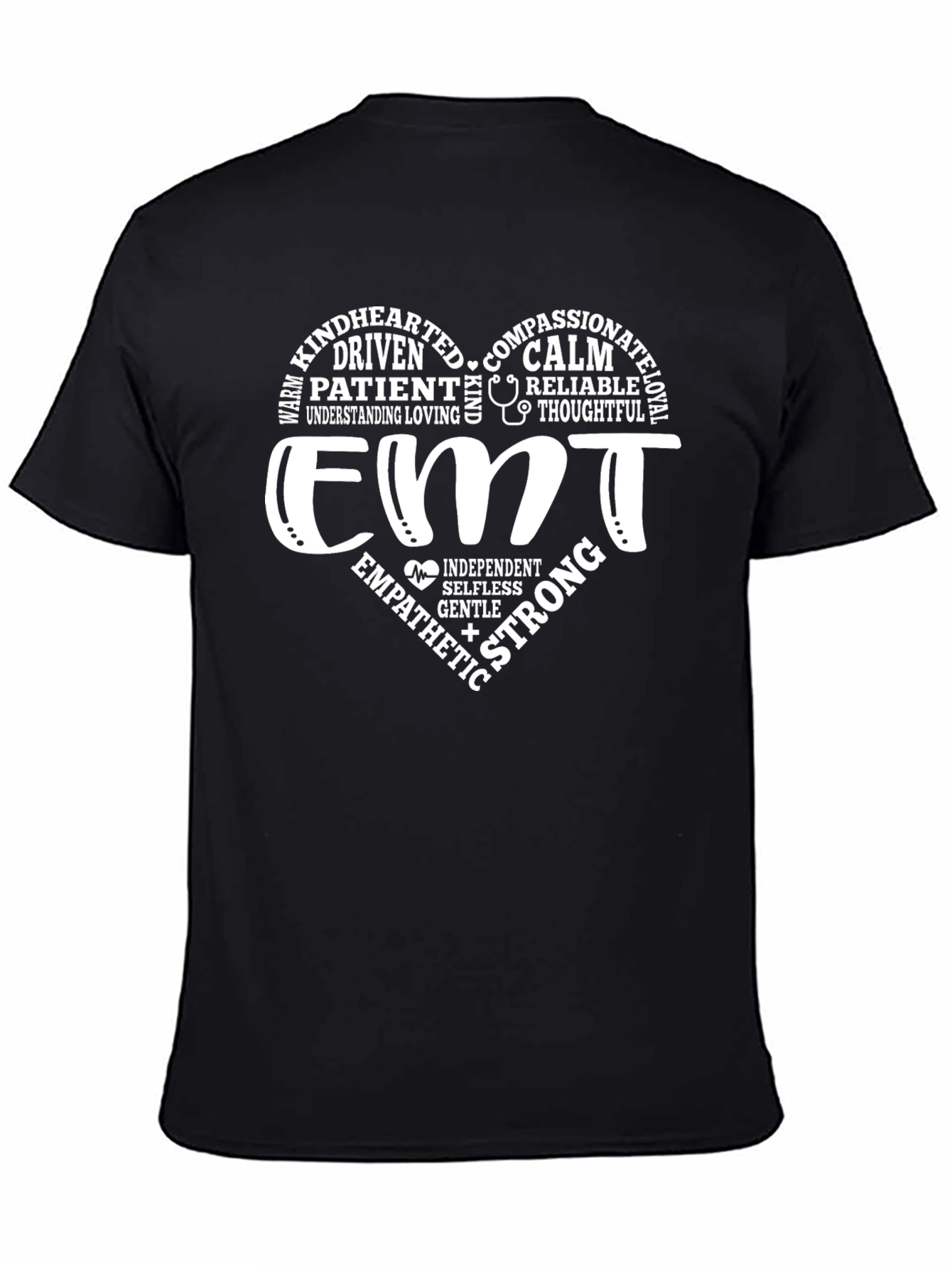 EMT Heart Graphic T-Shirt - Black