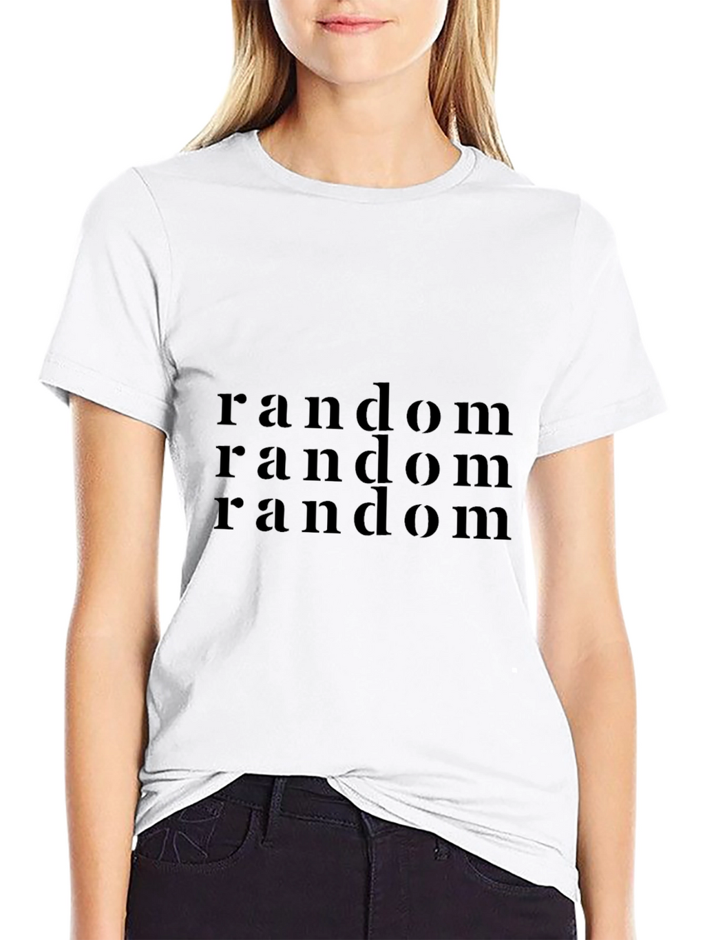 Random Print Black T-Shirt