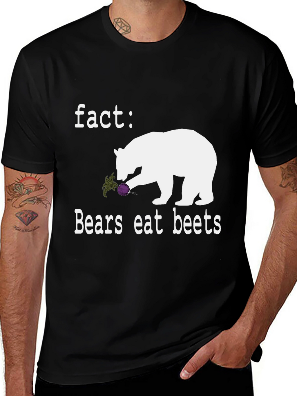 Bears Eat Beets Graphic Tee - Novelty T-Shirt