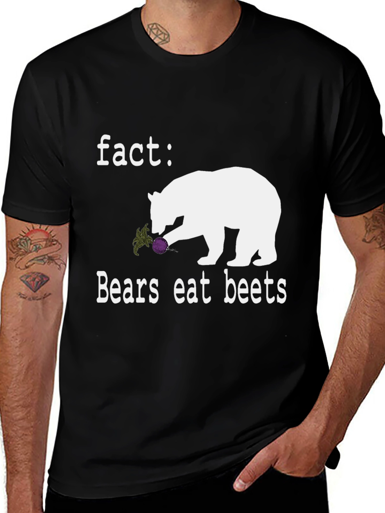 Bears Eat Beets Graphic Tee - Novelty T-Shirt