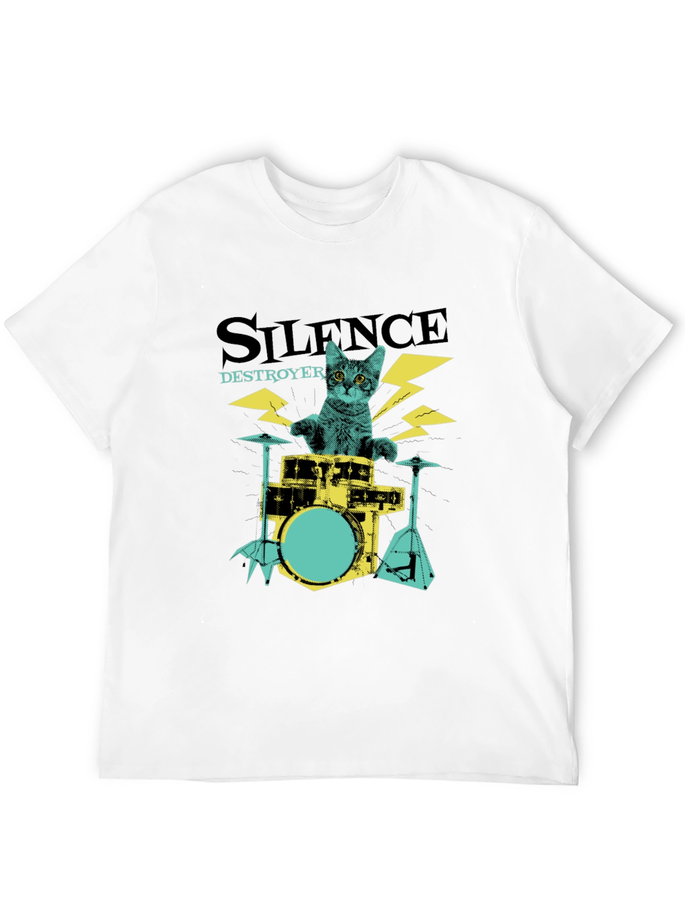 Silence Destroyer Cat Drummer T-Shirt