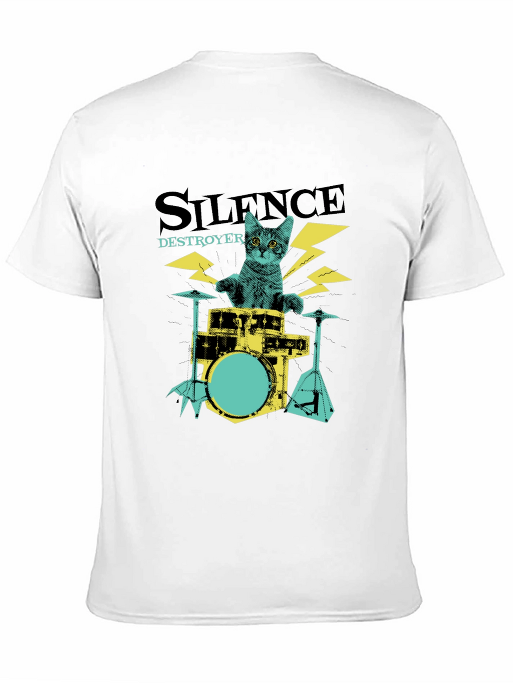 Silence Destroyer Cat Drummer T-Shirt