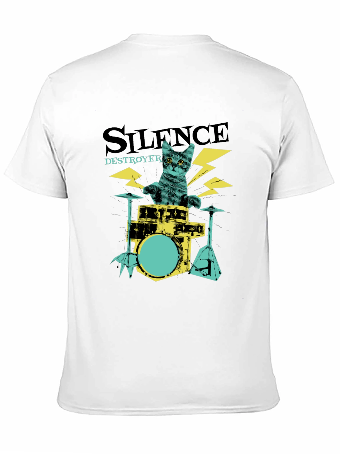Silence Destroyer Cat Drummer T-Shirt