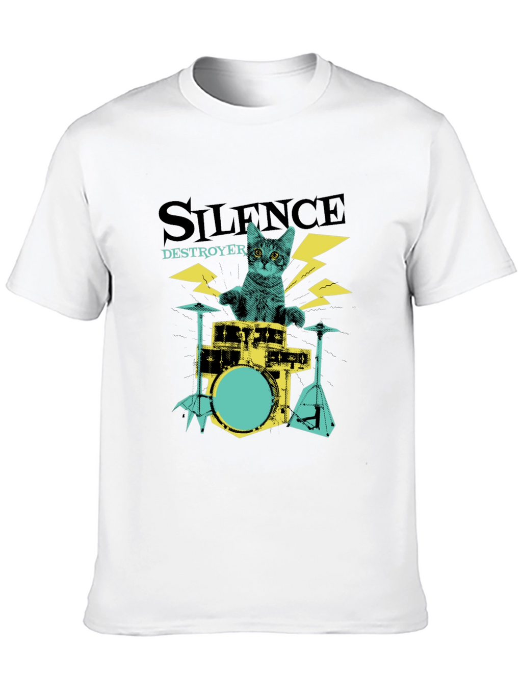 Silence Destroyer Cat Drummer T-Shirt
