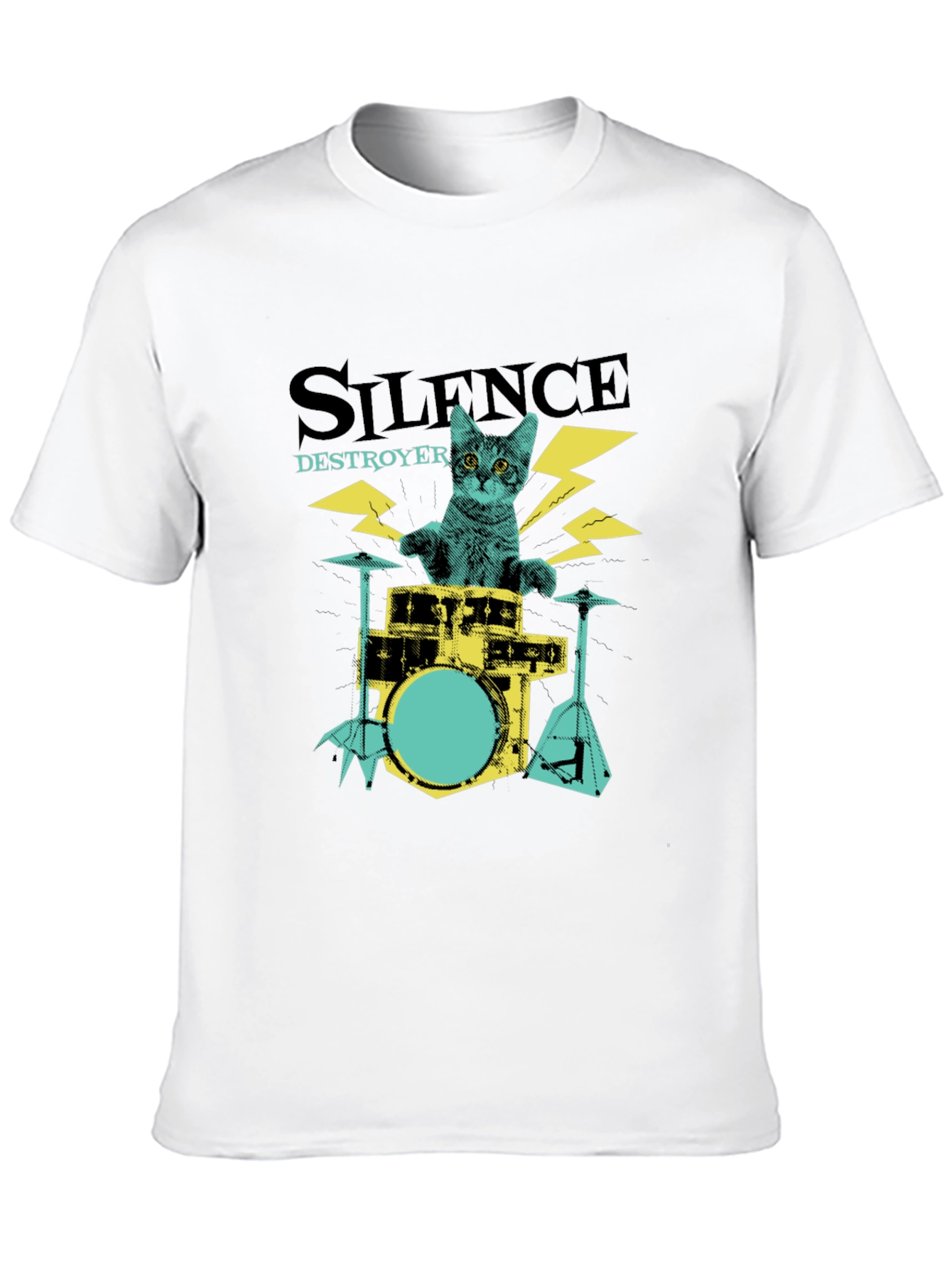 Silence Destroyer Cat Drummer T-Shirt