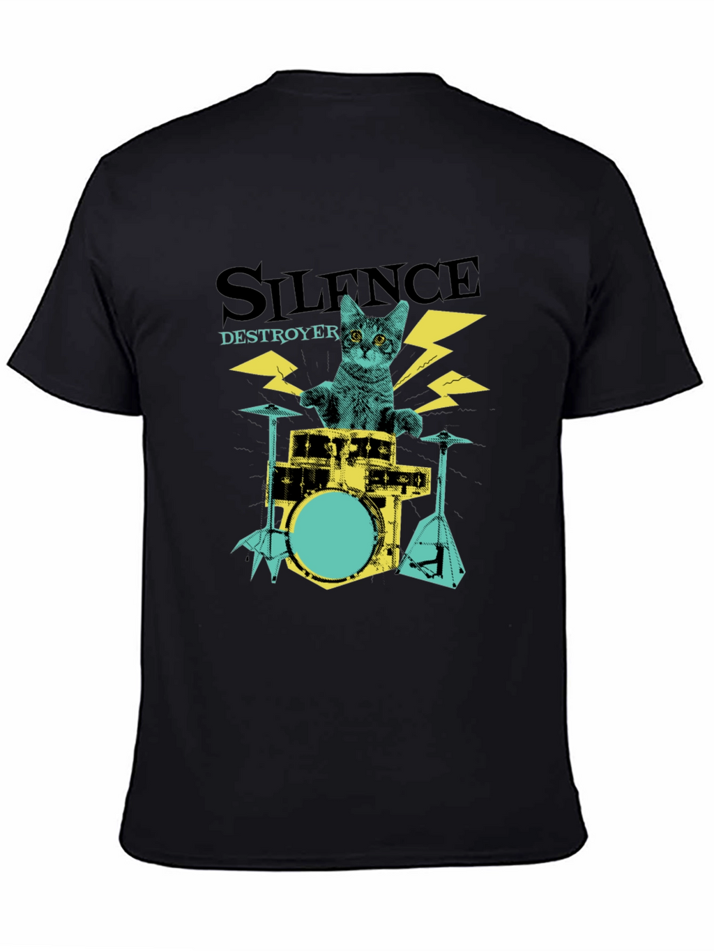 Silence Destroyer Cat Drummer T-Shirt