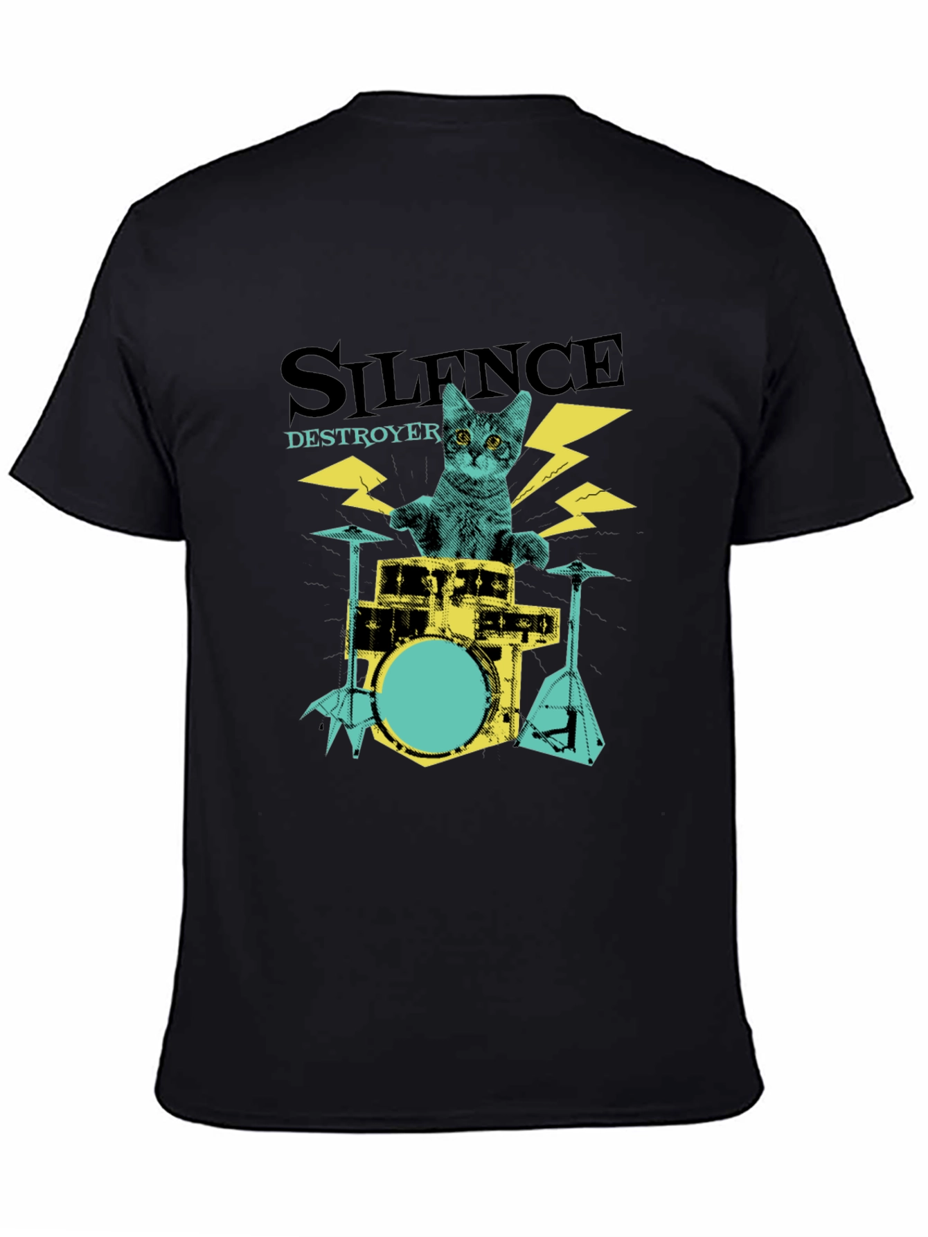 Silence Destroyer Cat Drummer T-Shirt