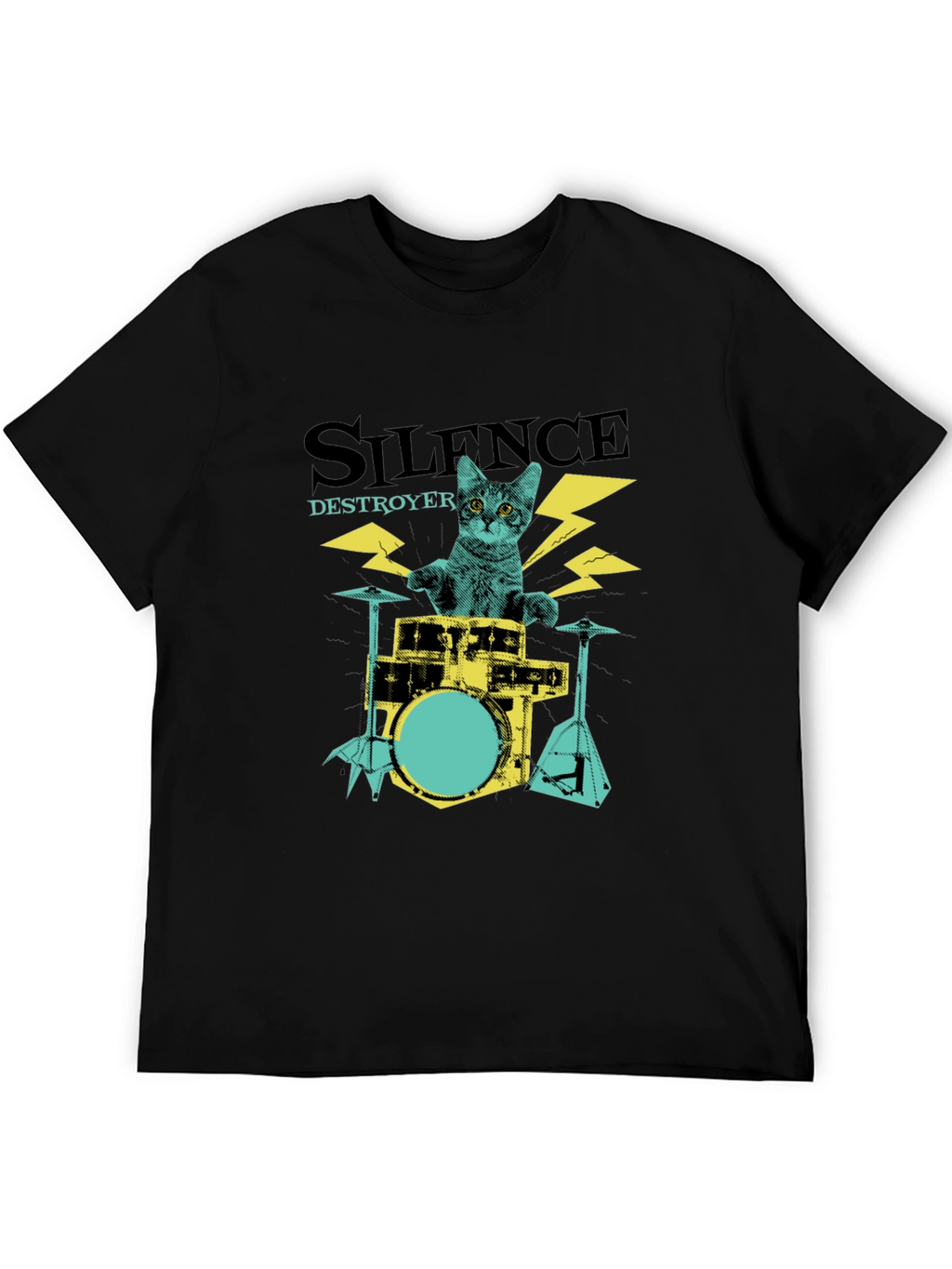 Silence Destroyer Cat Drummer T-Shirt