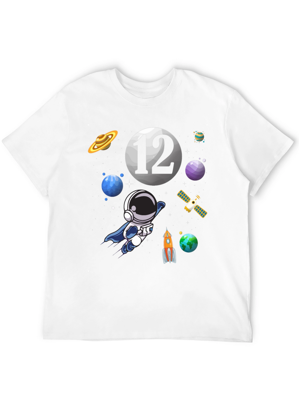 Space Theme Birthday T-Shirt - 12