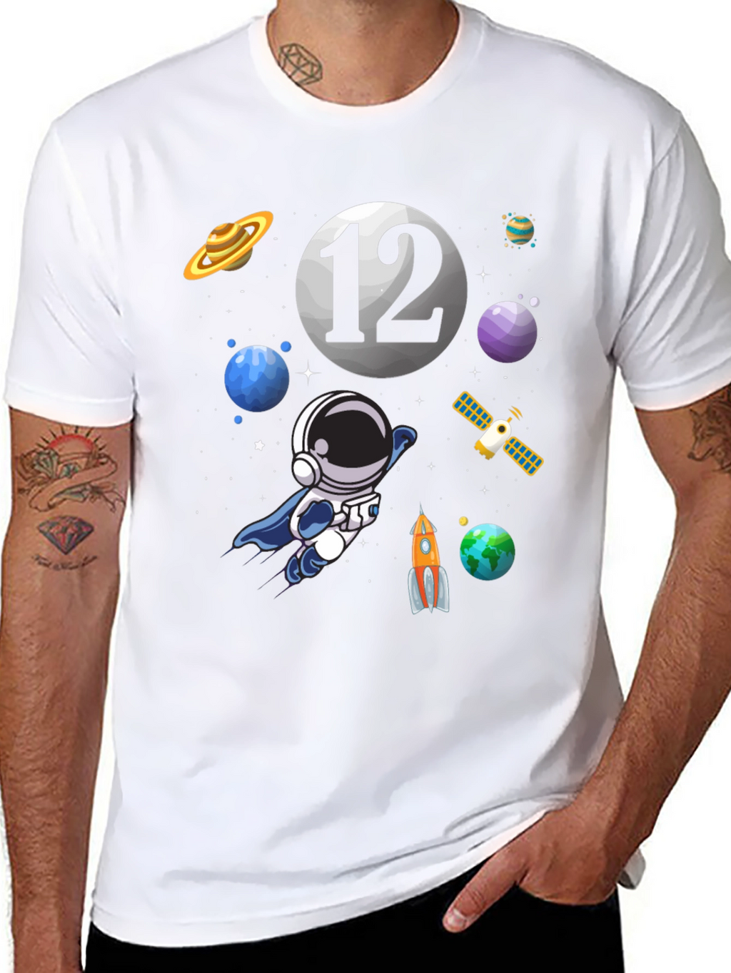 Space Theme Birthday T-Shirt - 12