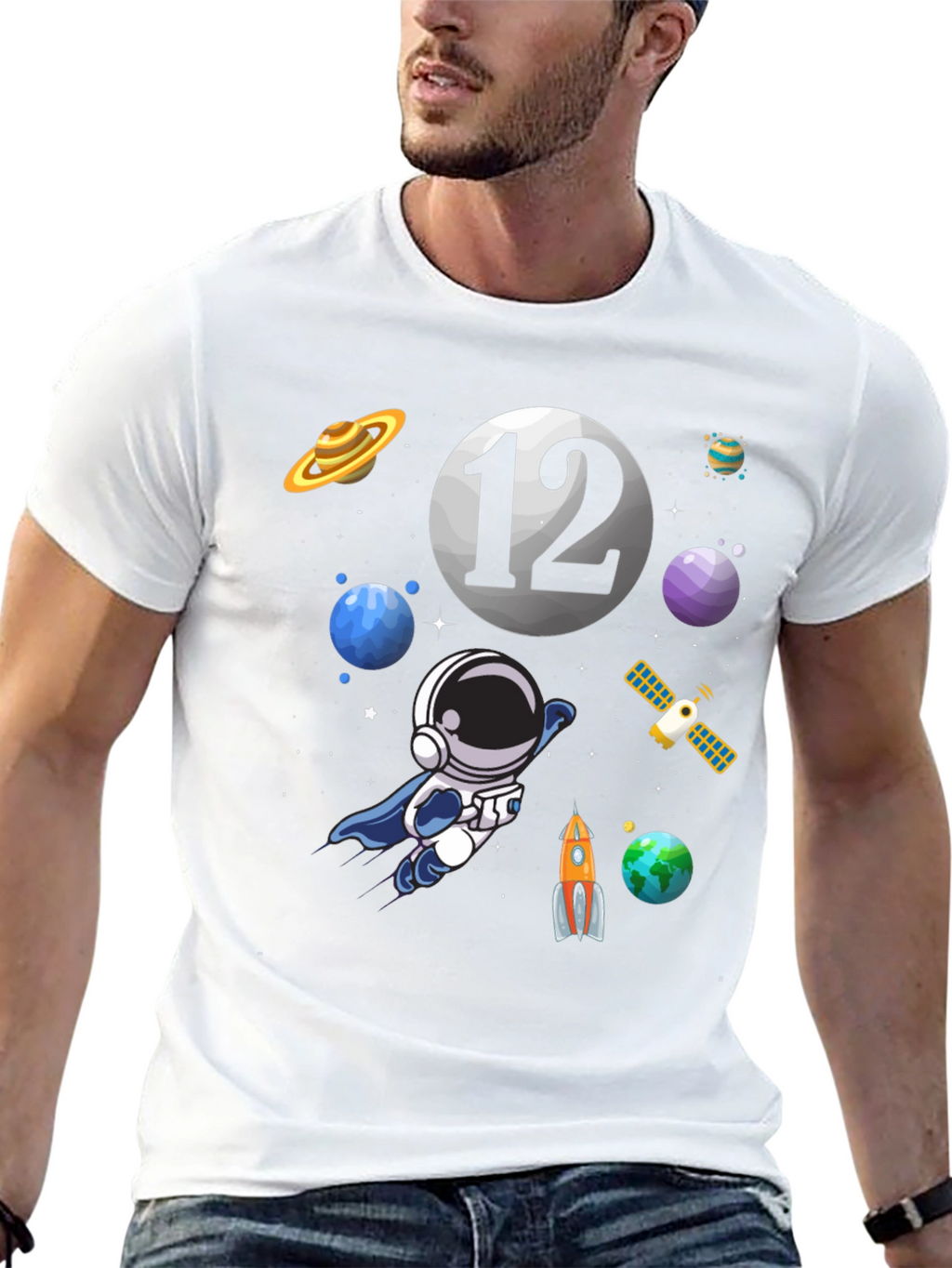 Space Theme Birthday T-Shirt - 12