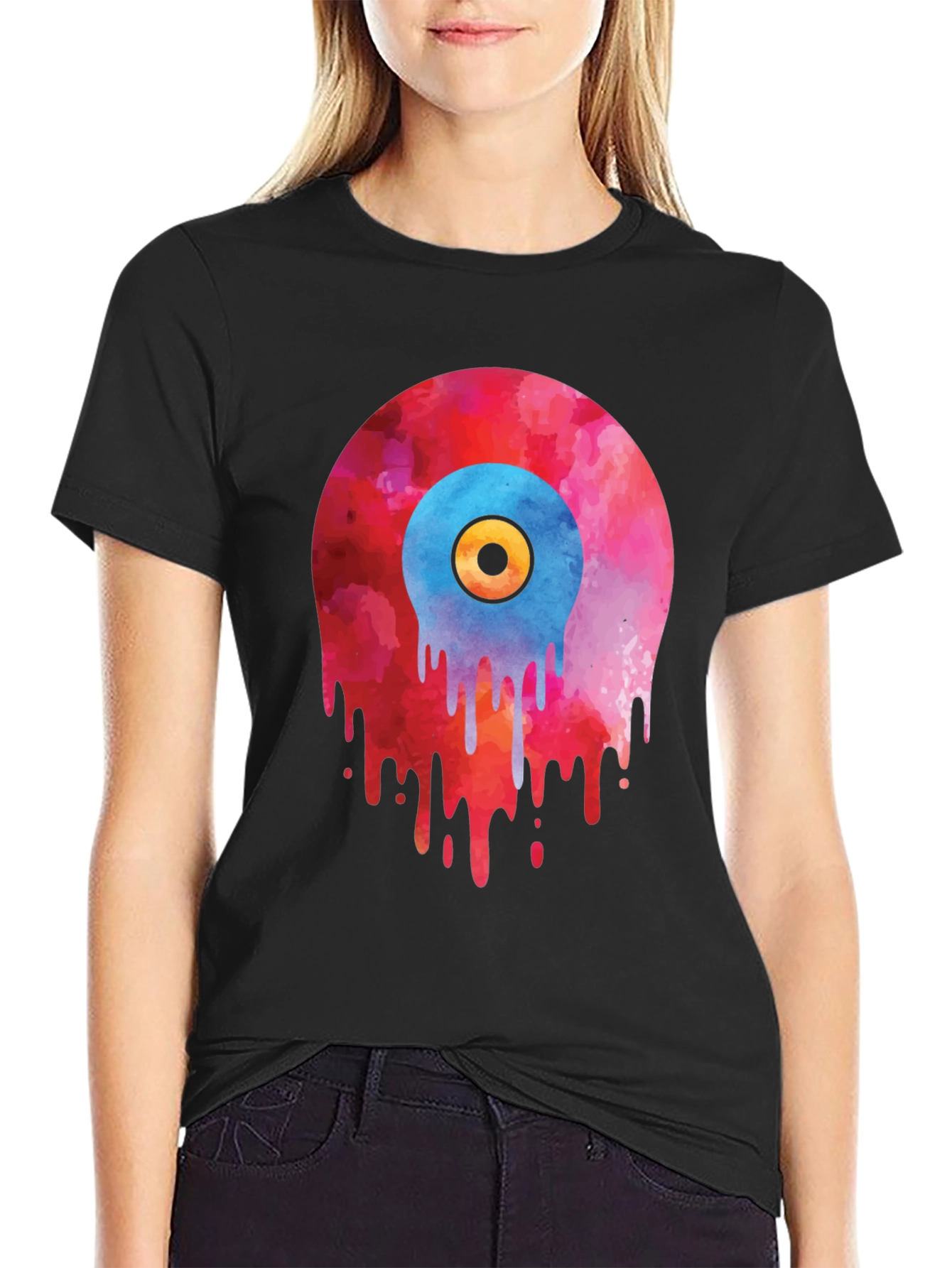 Melting Vinyl Record Graphic T-Shirt