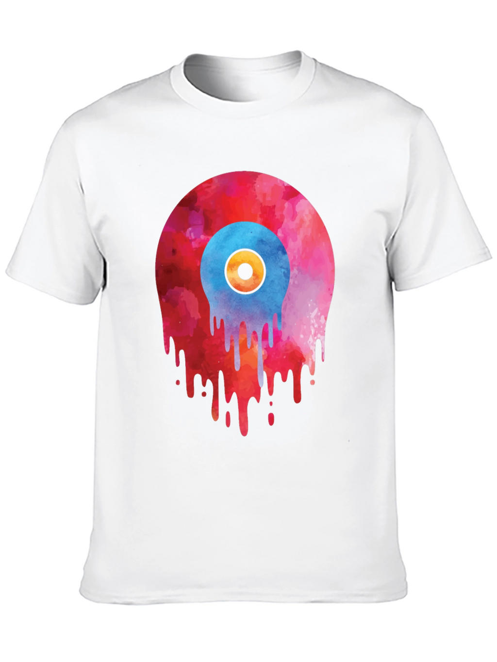 Melting Vinyl Record Graphic T-Shirt
