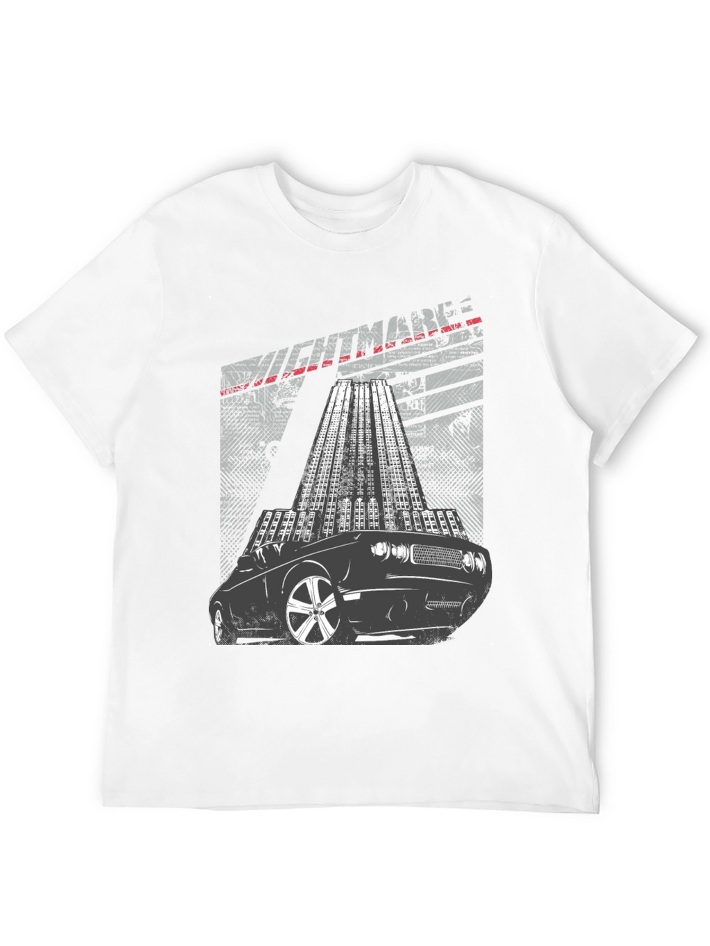 Mens Graphic T-Shirt Car and Cityscape Design