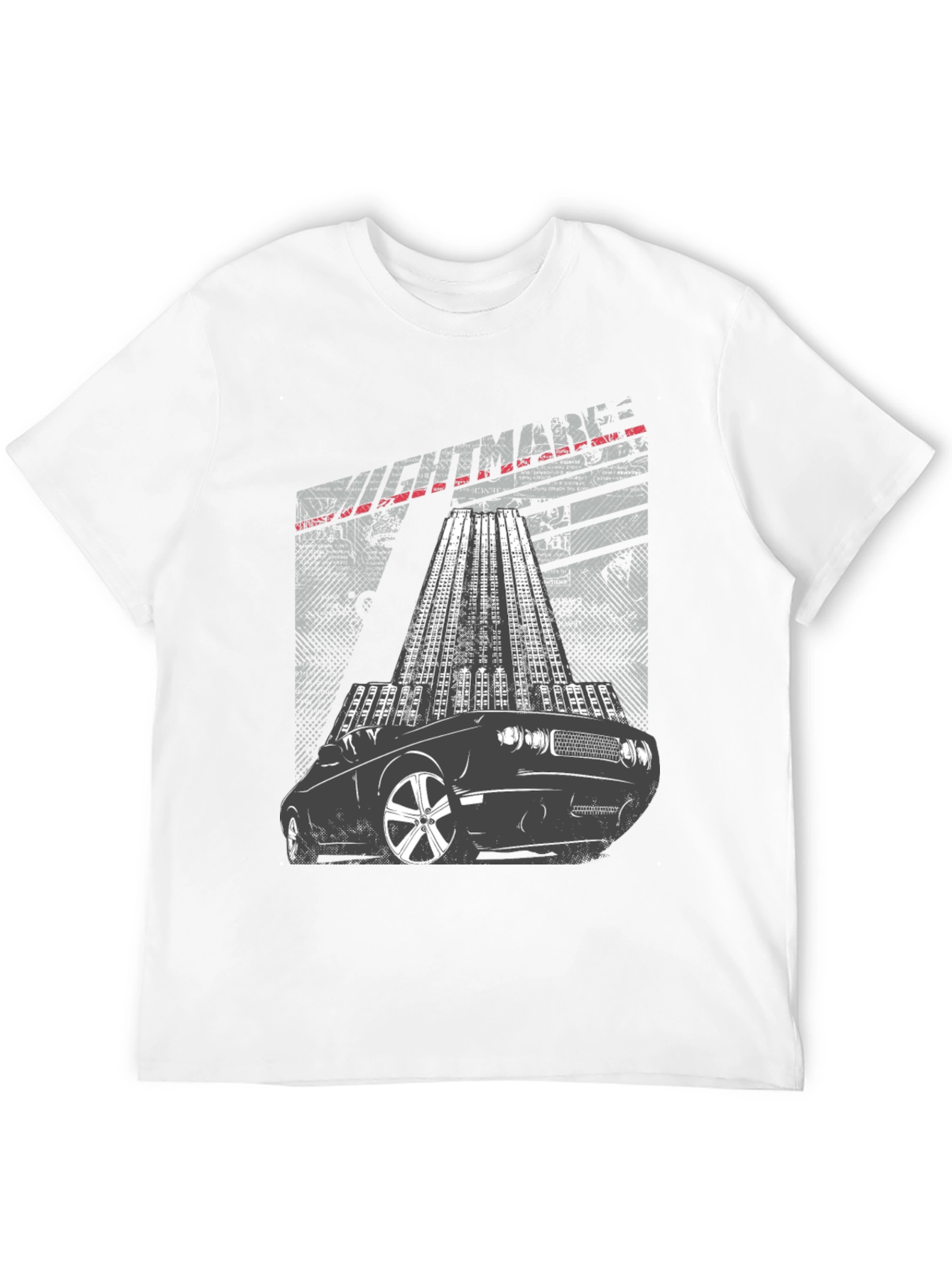 Mens Graphic T-Shirt Car and Cityscape Design