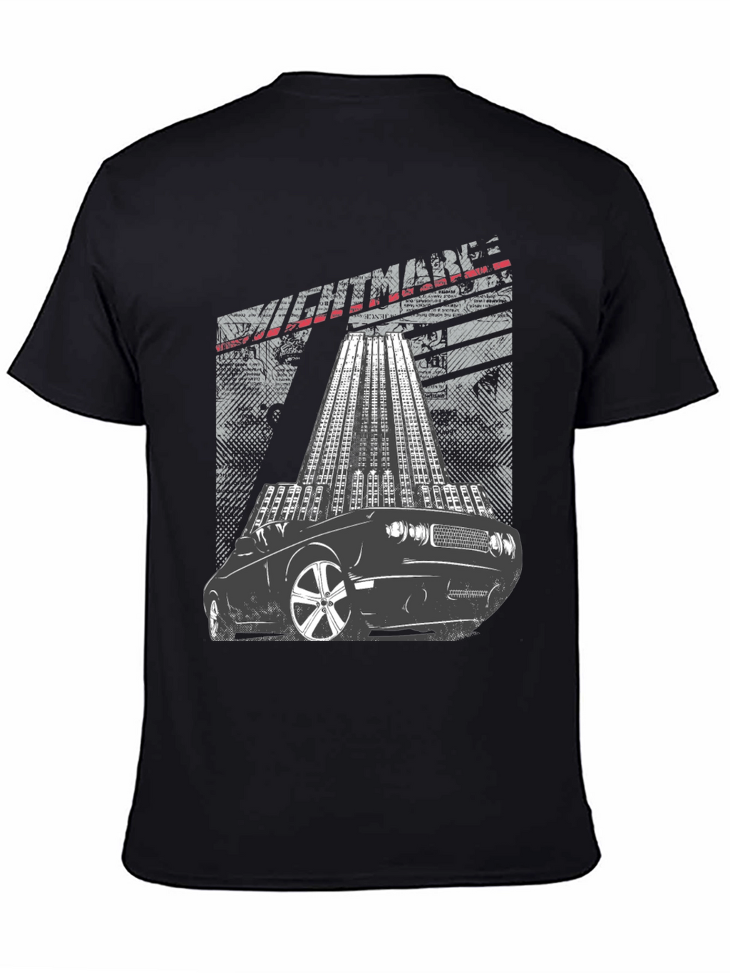 Mens Graphic T-Shirt Car and Cityscape Design
