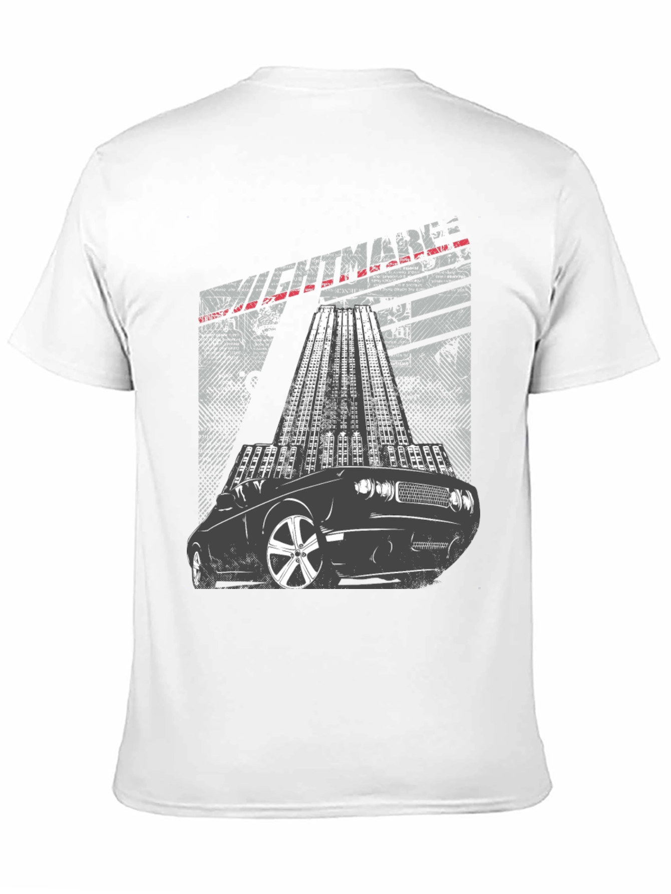 Mens Graphic T-Shirt Car and Cityscape Design
