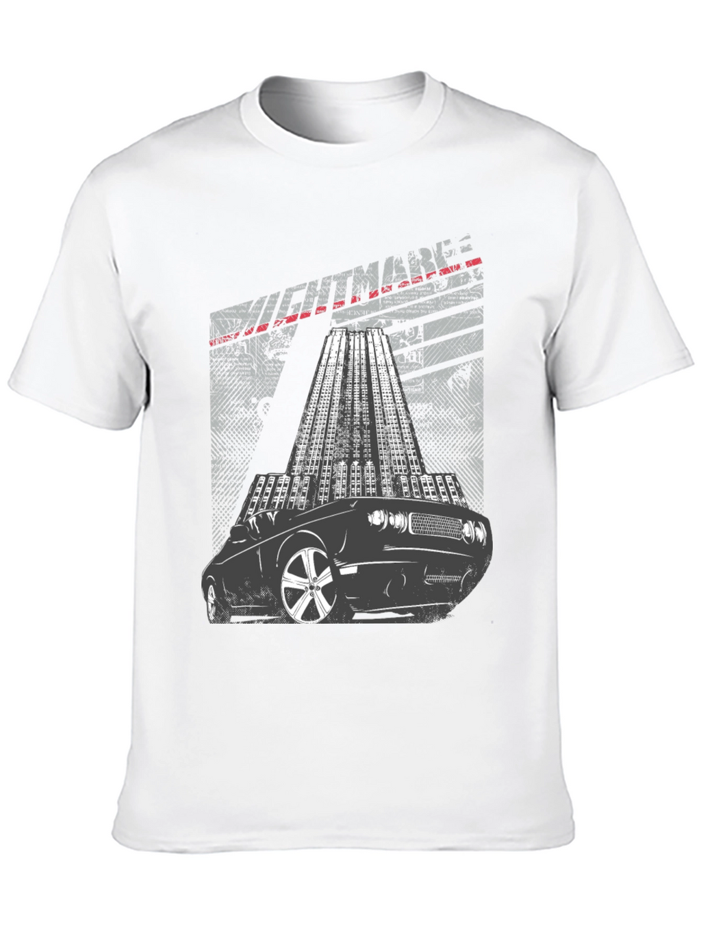 Mens Graphic T-Shirt Car and Cityscape Design