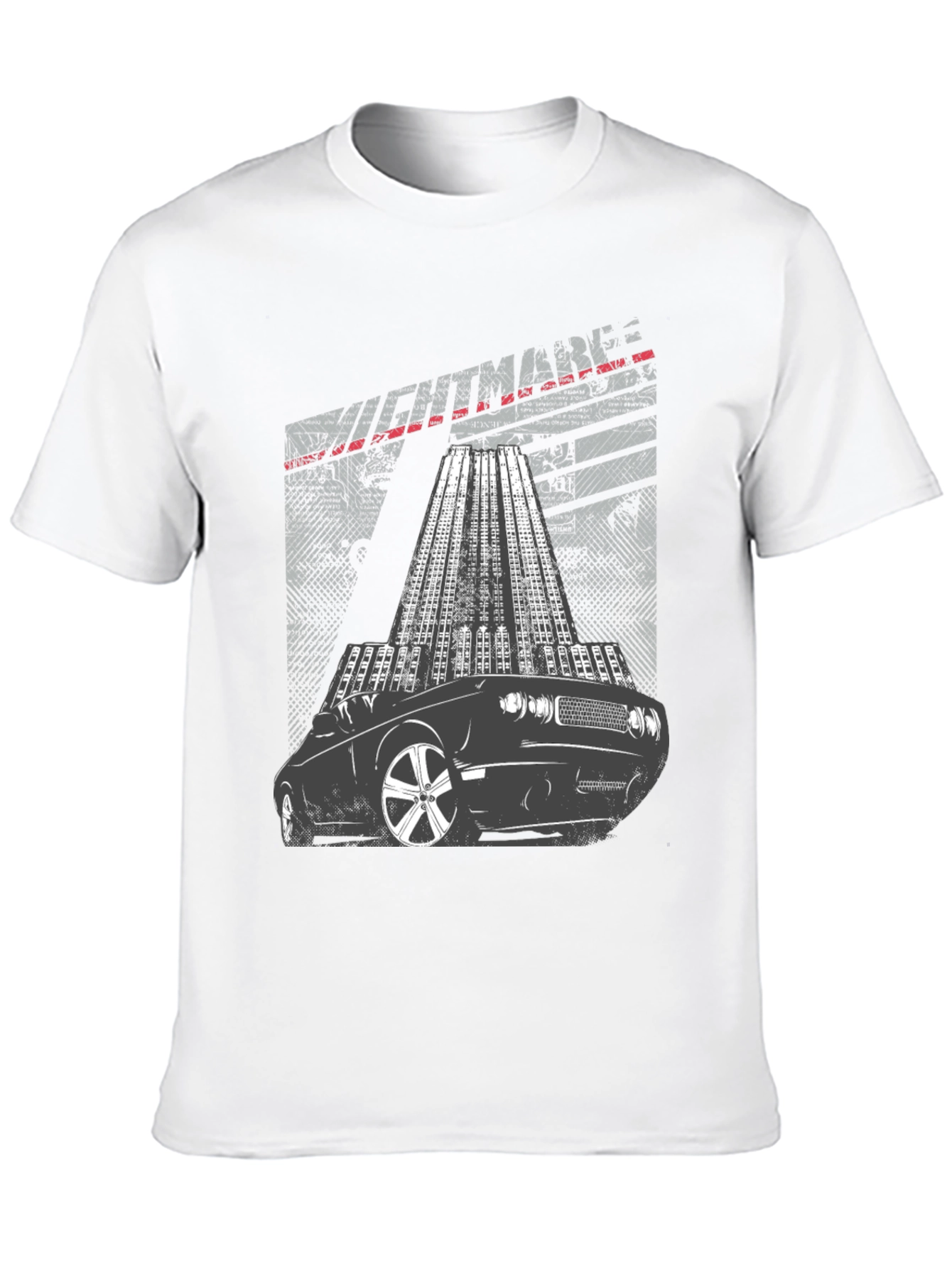 Mens Graphic T-Shirt Car and Cityscape Design