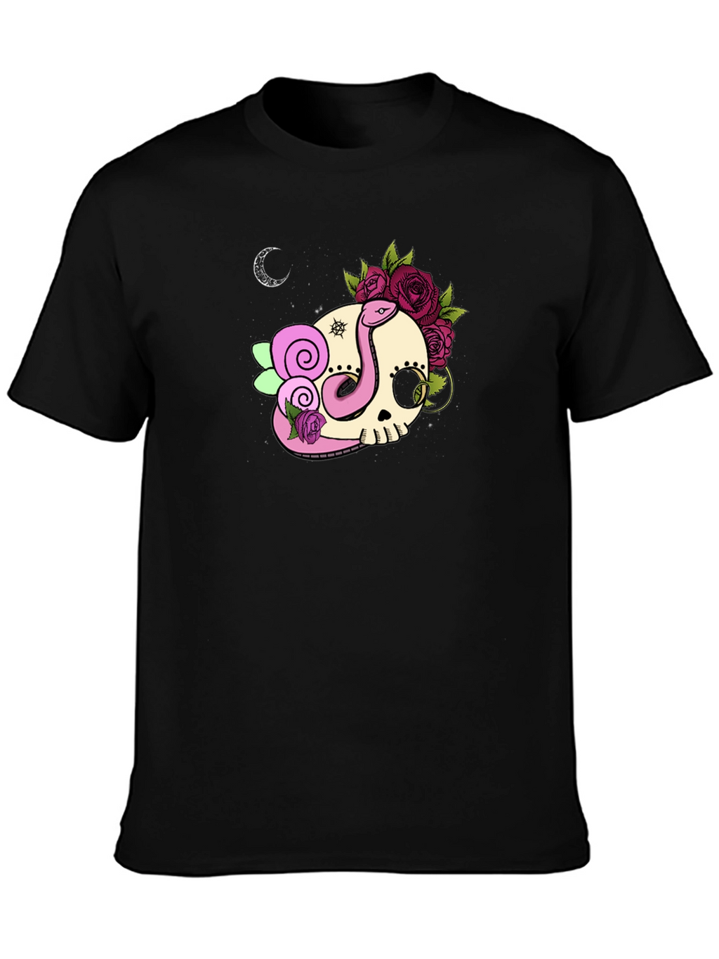 Skull & Snake Graphic Tee - Dark Casual Style