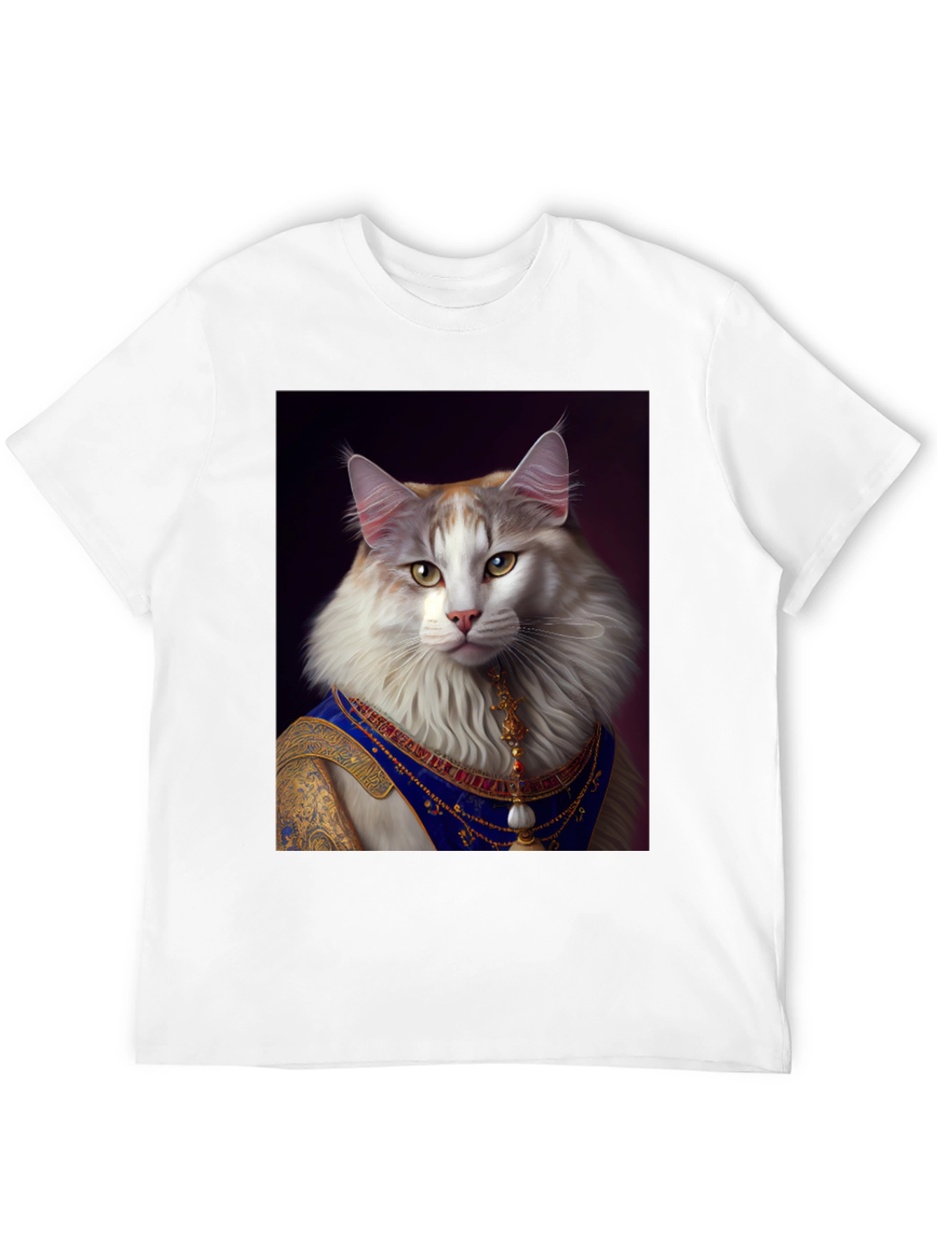 Regal Cat Portrait Tee - Unique Graphic Print