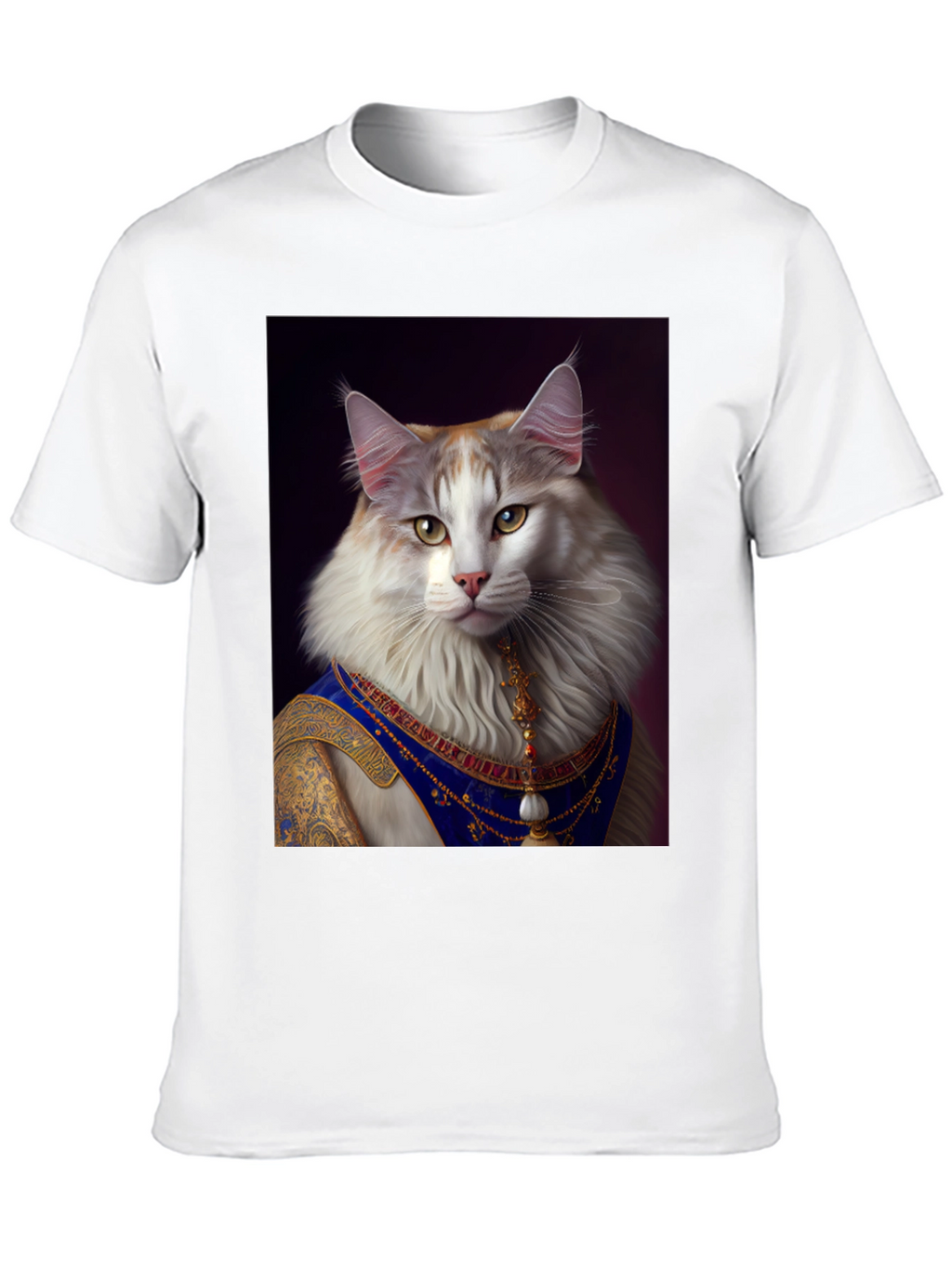 Regal Cat Portrait Tee - Unique Graphic Print