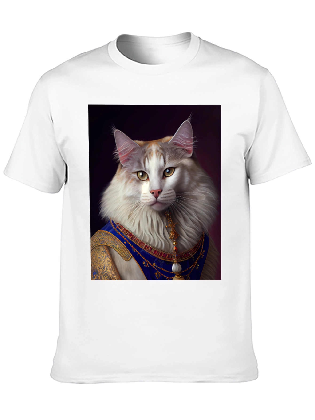 Regal Cat Portrait Tee - Unique Graphic Print