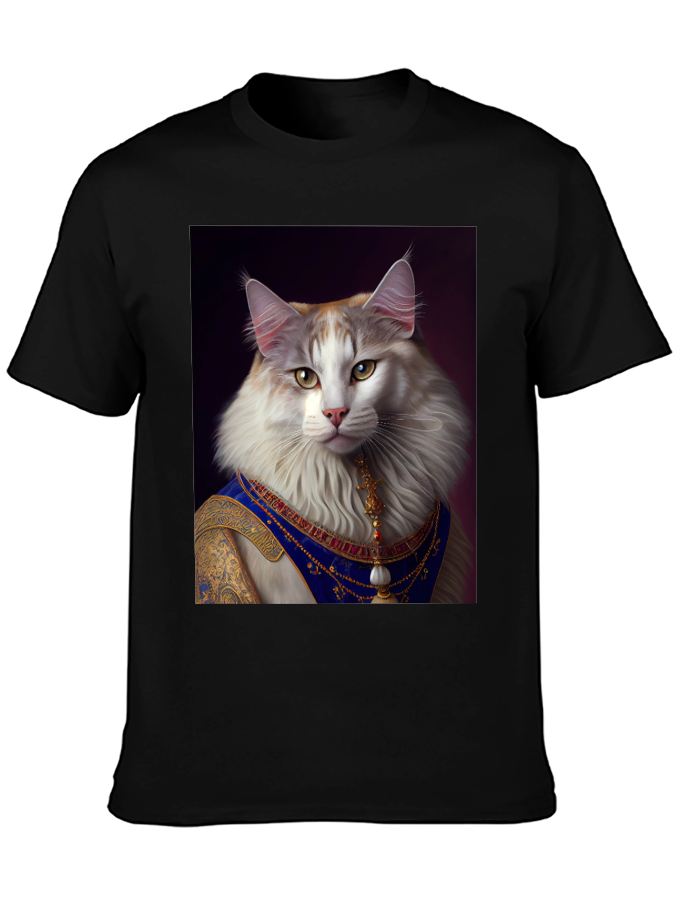 Regal Cat Portrait Tee - Unique Graphic Print