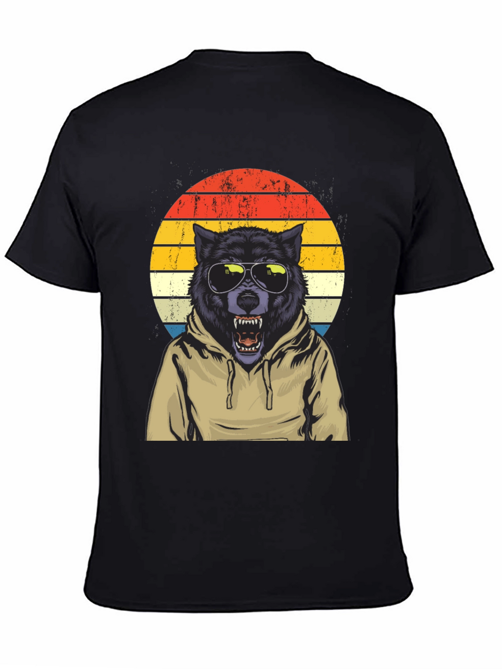 Retro Wolf Hoodie T-Shirt