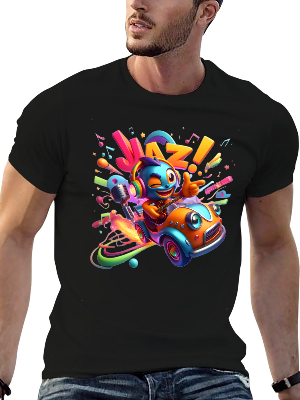 Jazz Cartoon Car T-Shirt