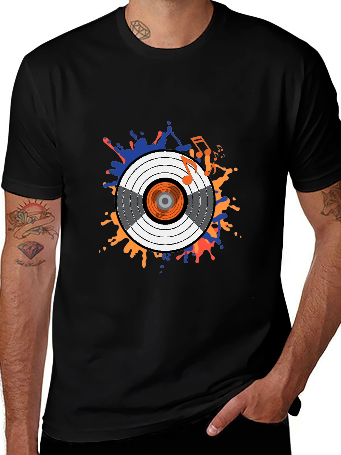 Stylish Record Graphic T-Shirt
