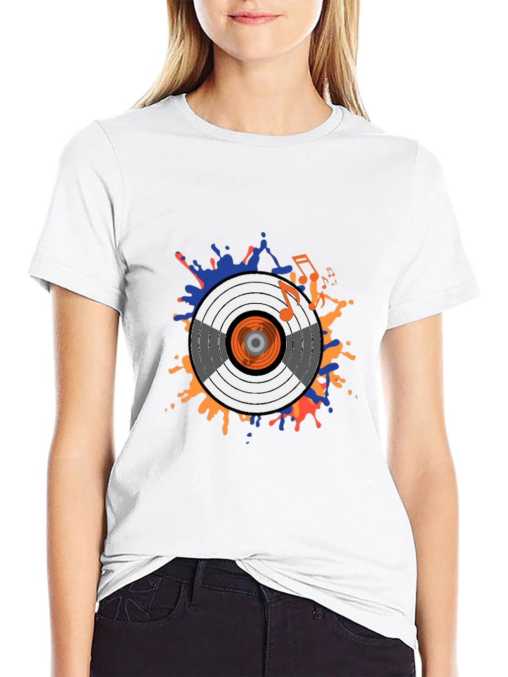 Stylish Record Graphic T-Shirt