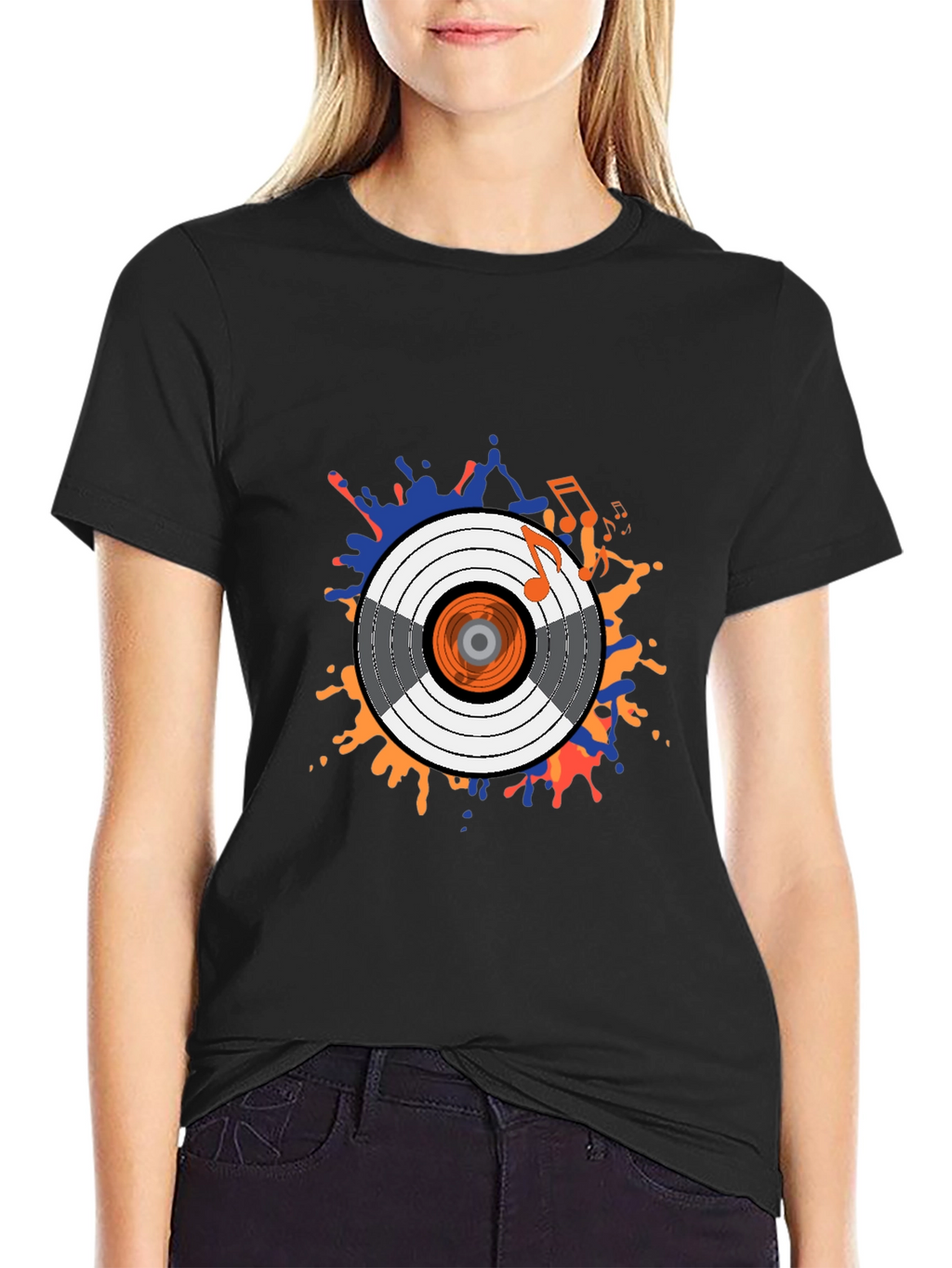 Stylish Record Graphic T-Shirt