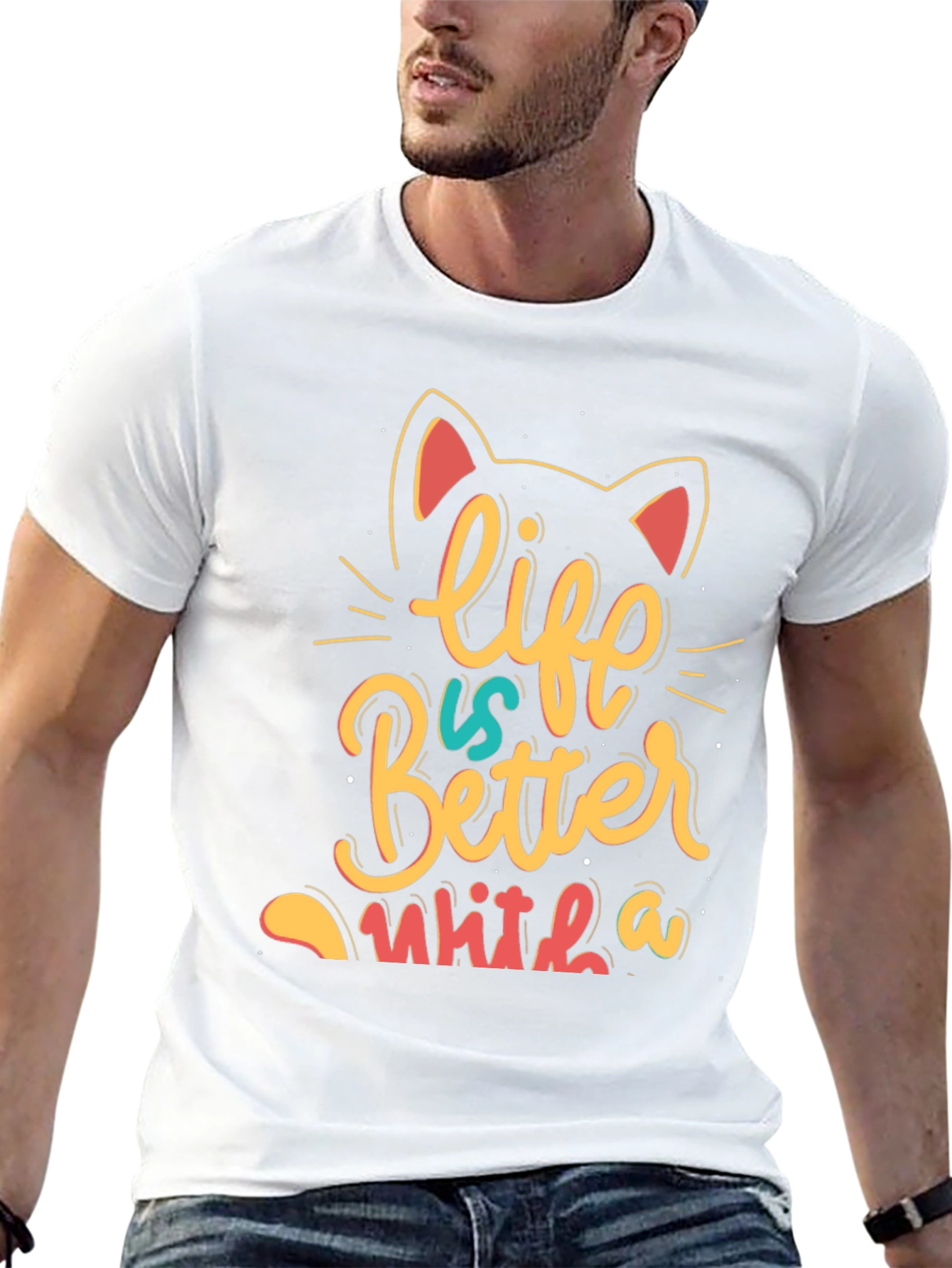 Life is Better With a Cat T-Shirt - Black