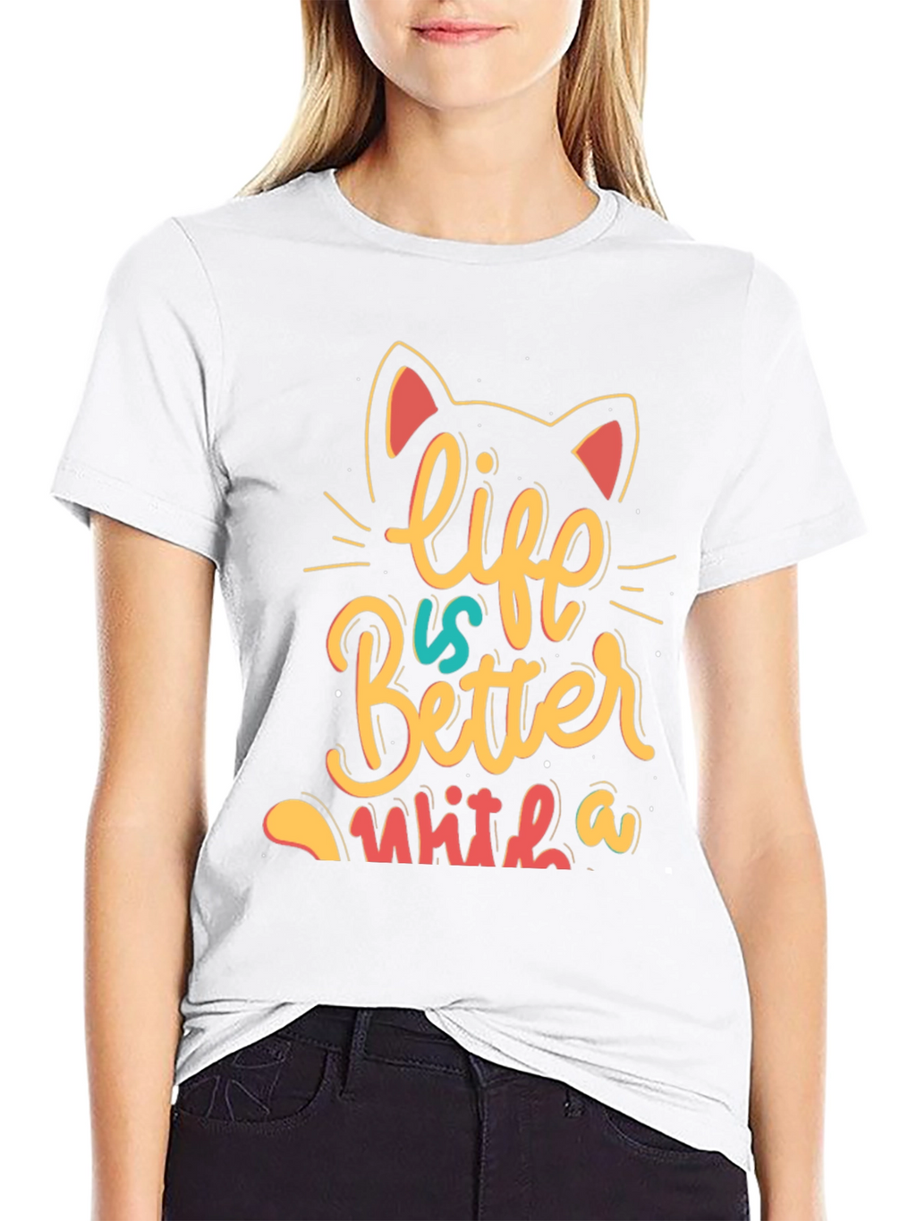 Life is Better With a Cat T-Shirt - Black