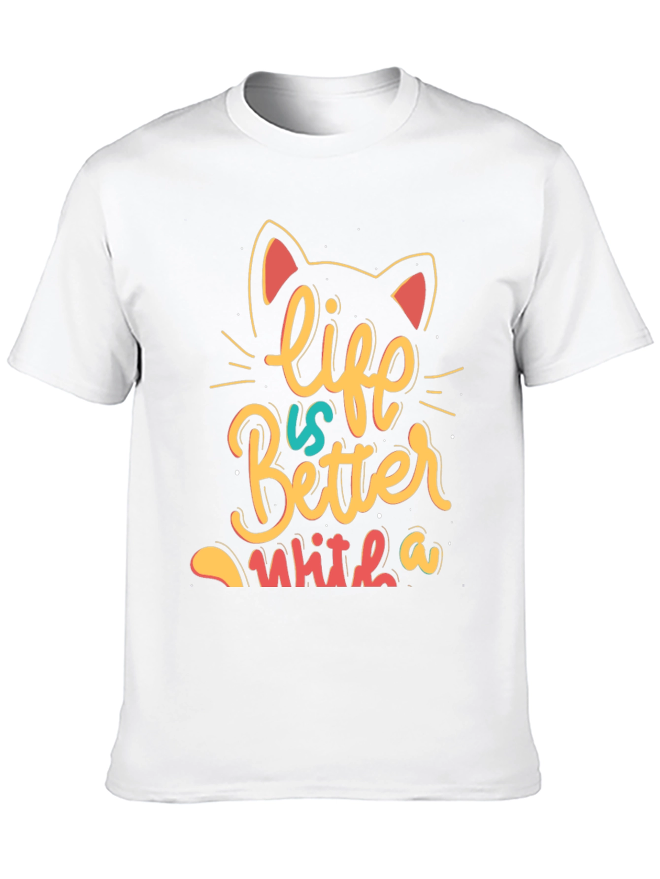 Life is Better With a Cat T-Shirt - Black