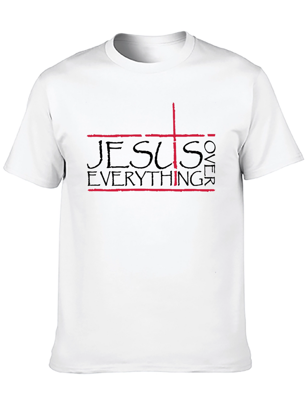 Jesus Over Everything Graphic Tee - Black Cotton Blend