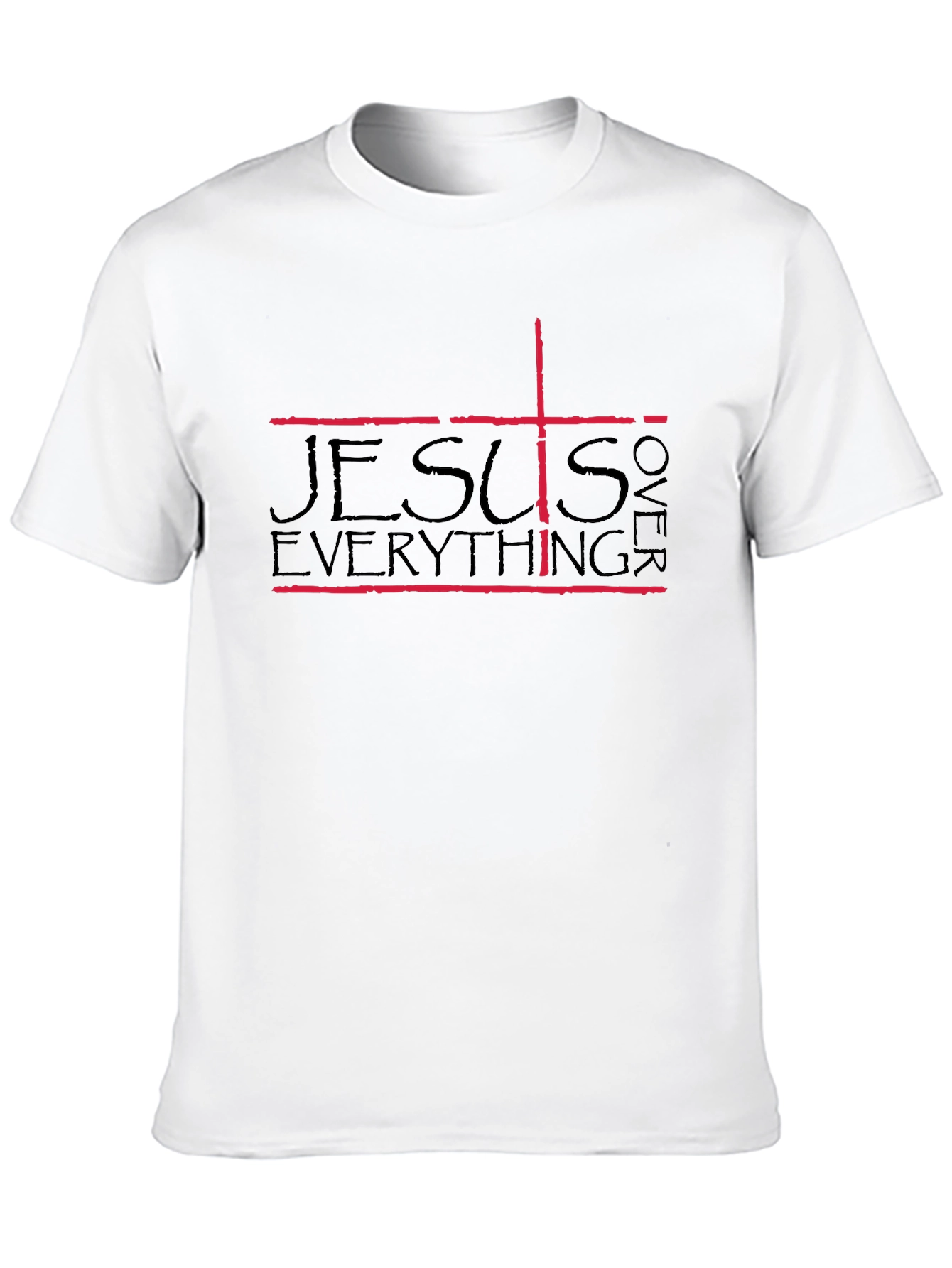 Jesus Over Everything Graphic Tee - Black Cotton Blend