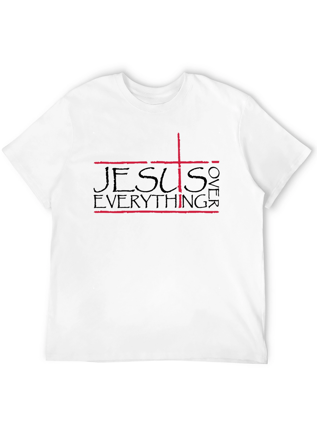 Jesus Over Everything Graphic Tee - Black Cotton Blend
