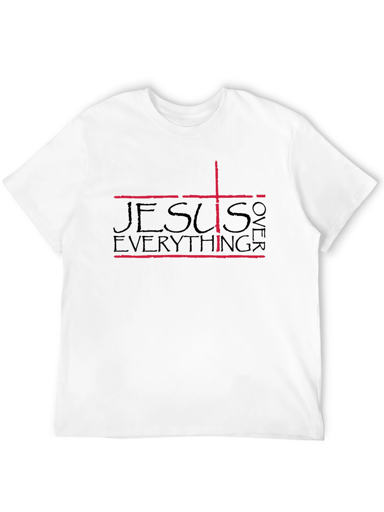 Jesus Over Everything Graphic Tee - Black Cotton Blend