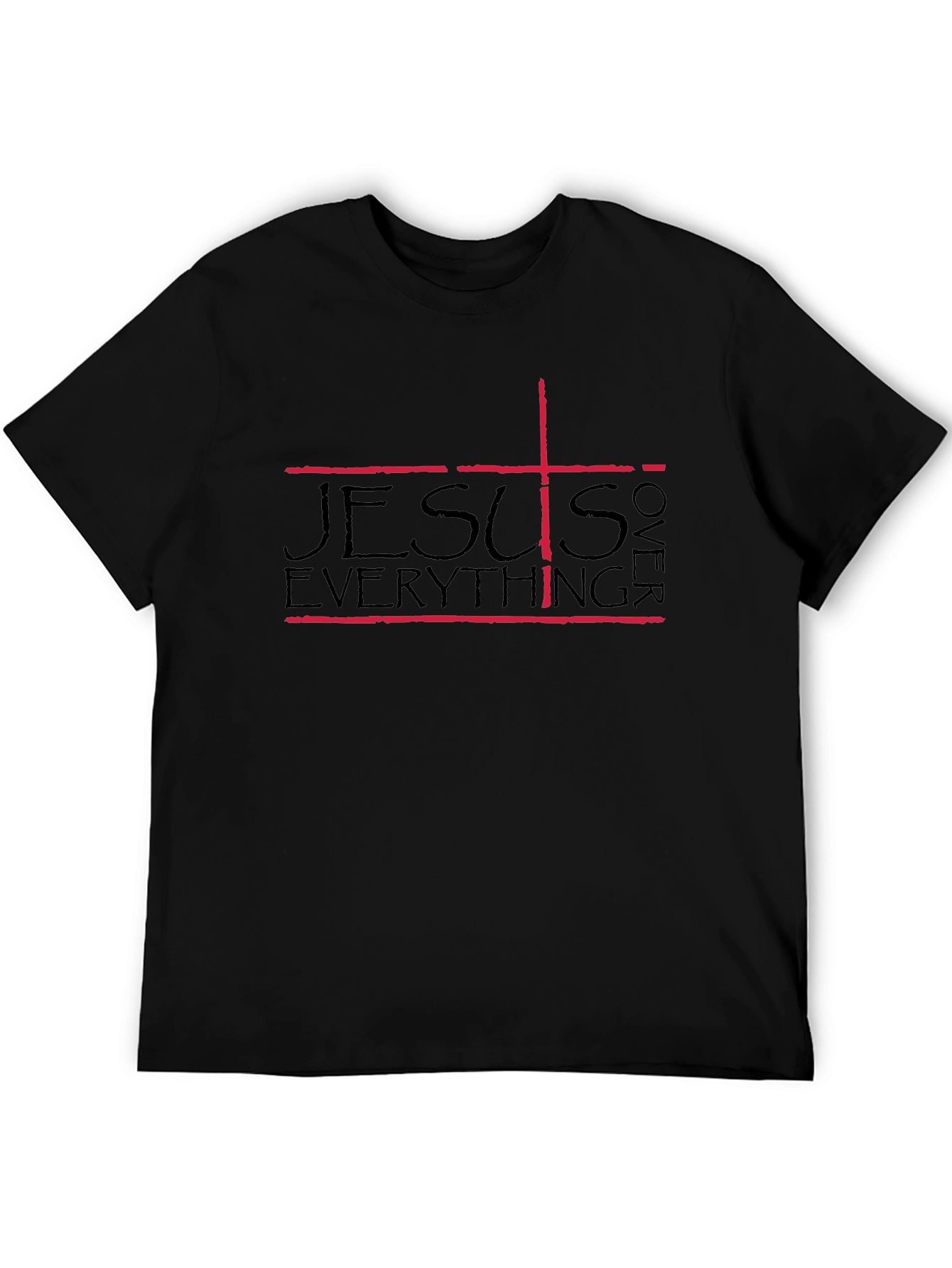 Jesus Over Everything Graphic Tee - Black Cotton Blend