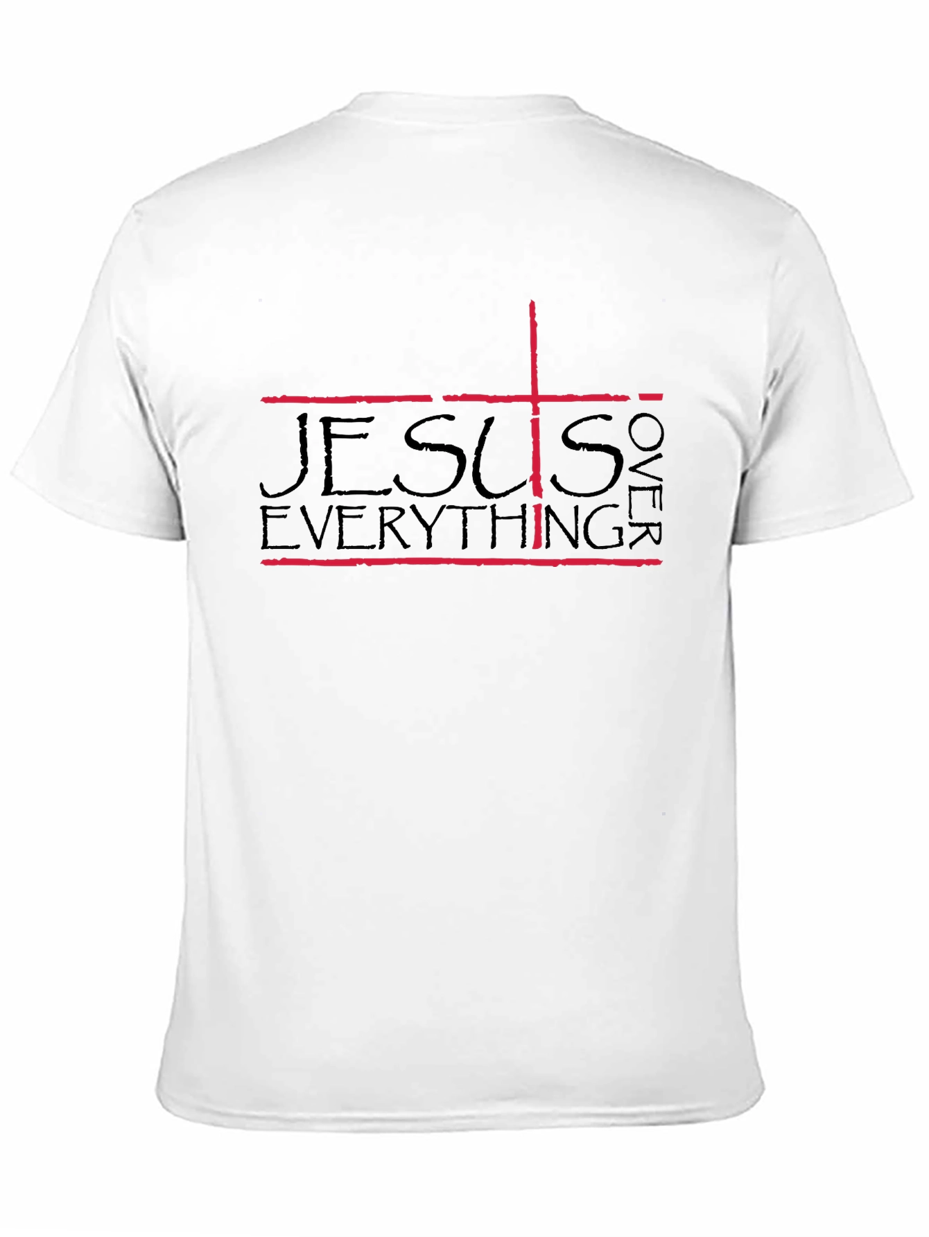 Jesus Over Everything Graphic Tee - Black Cotton Blend