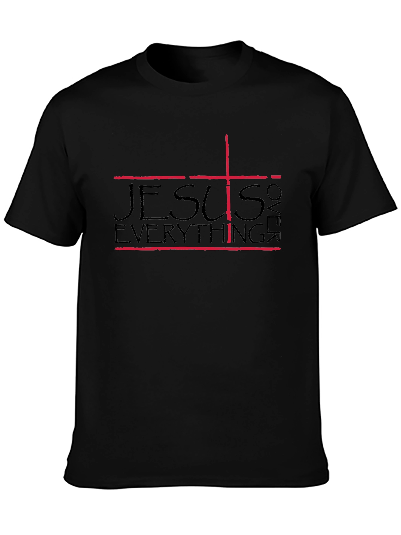 Jesus Over Everything Graphic Tee - Black Cotton Blend