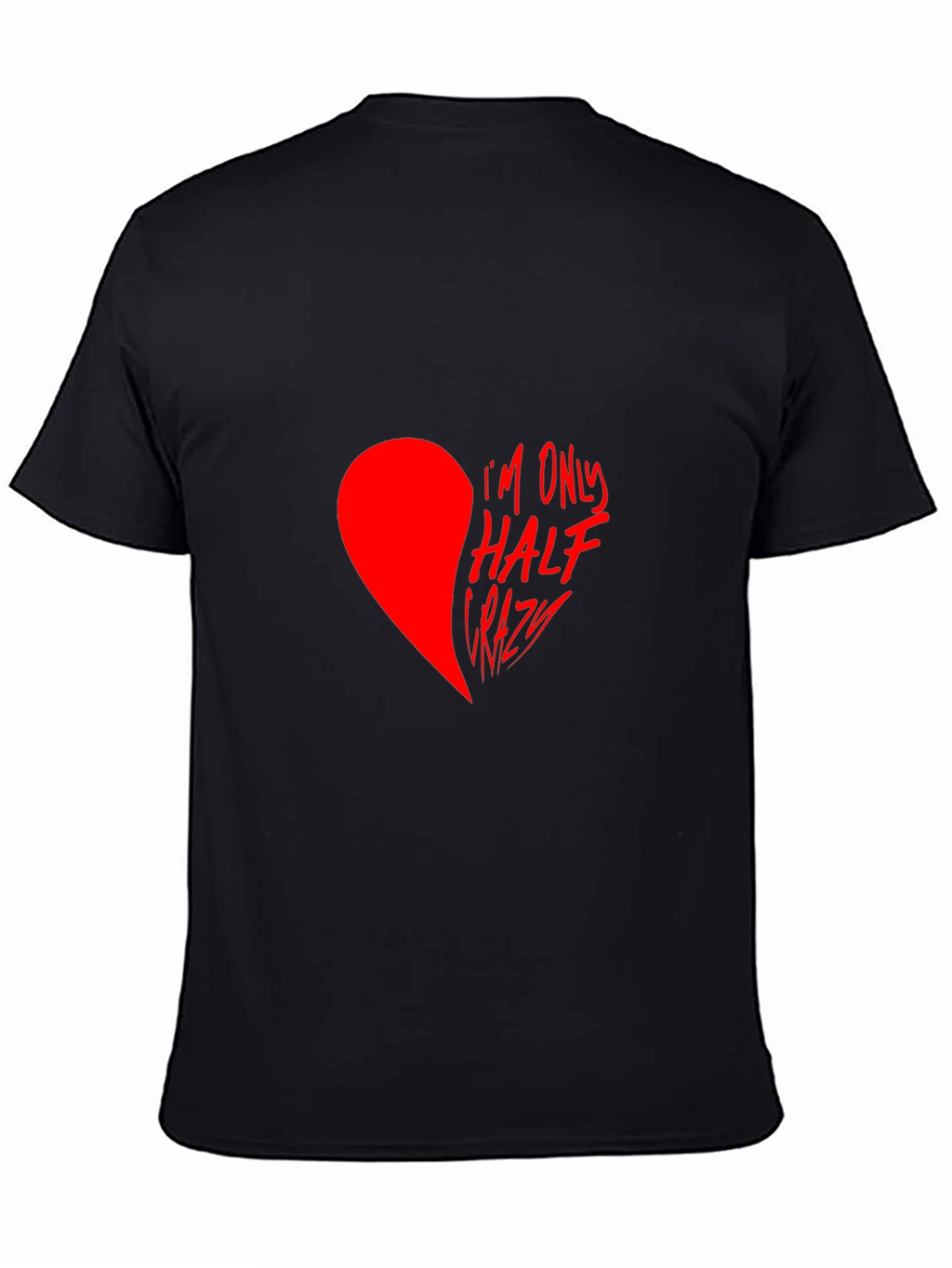 Half Crazy Heart Graphic Tee - Black