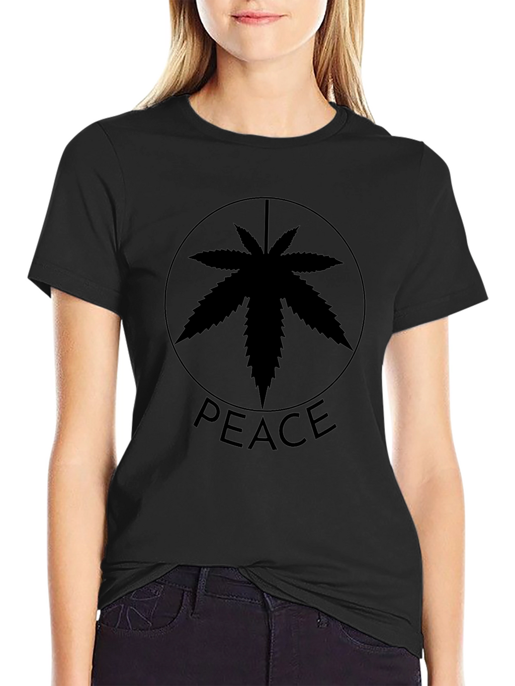 Peace Sign Marijuana Leaf T-Shirt