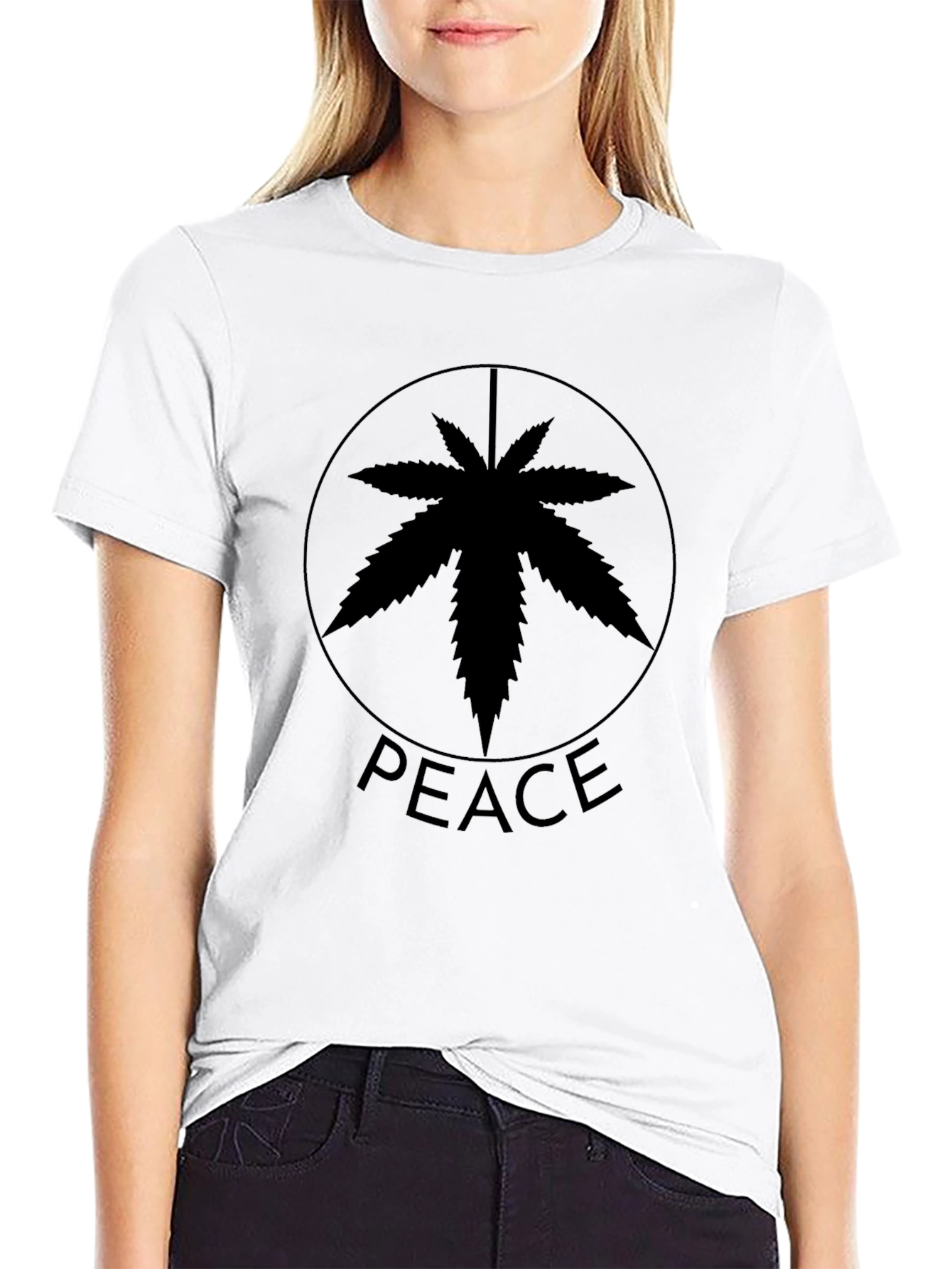 Peace Sign Marijuana Leaf T-Shirt
