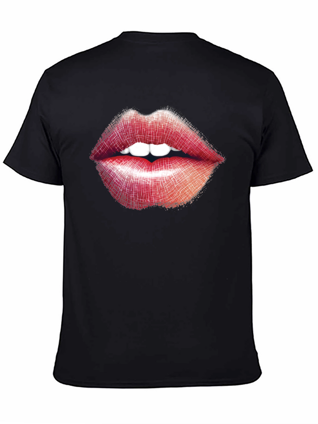 Lips Graphic Print Black T-Shirt