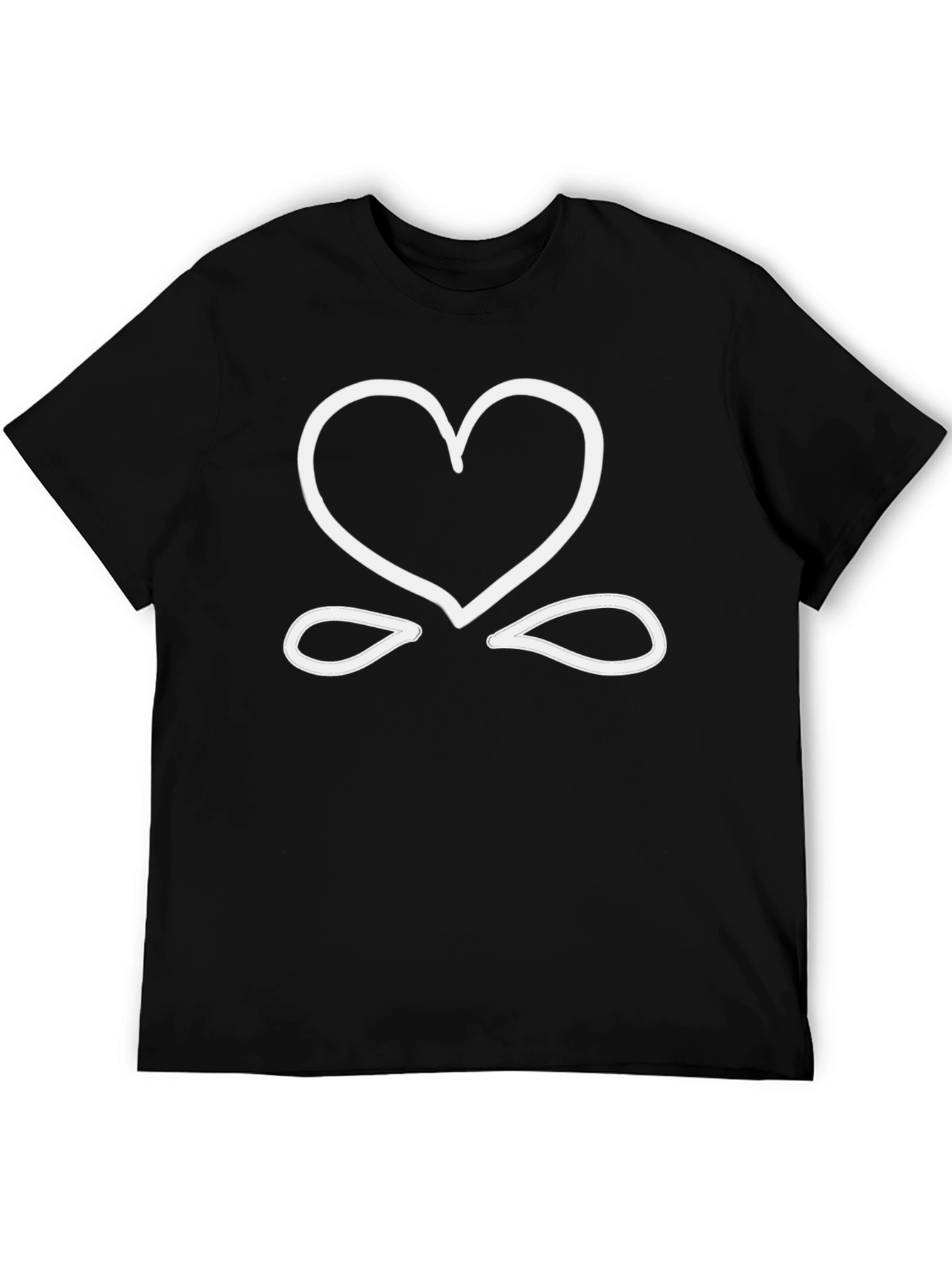 Heart Graphic Tee - Stylish Black T-Shirt for Men