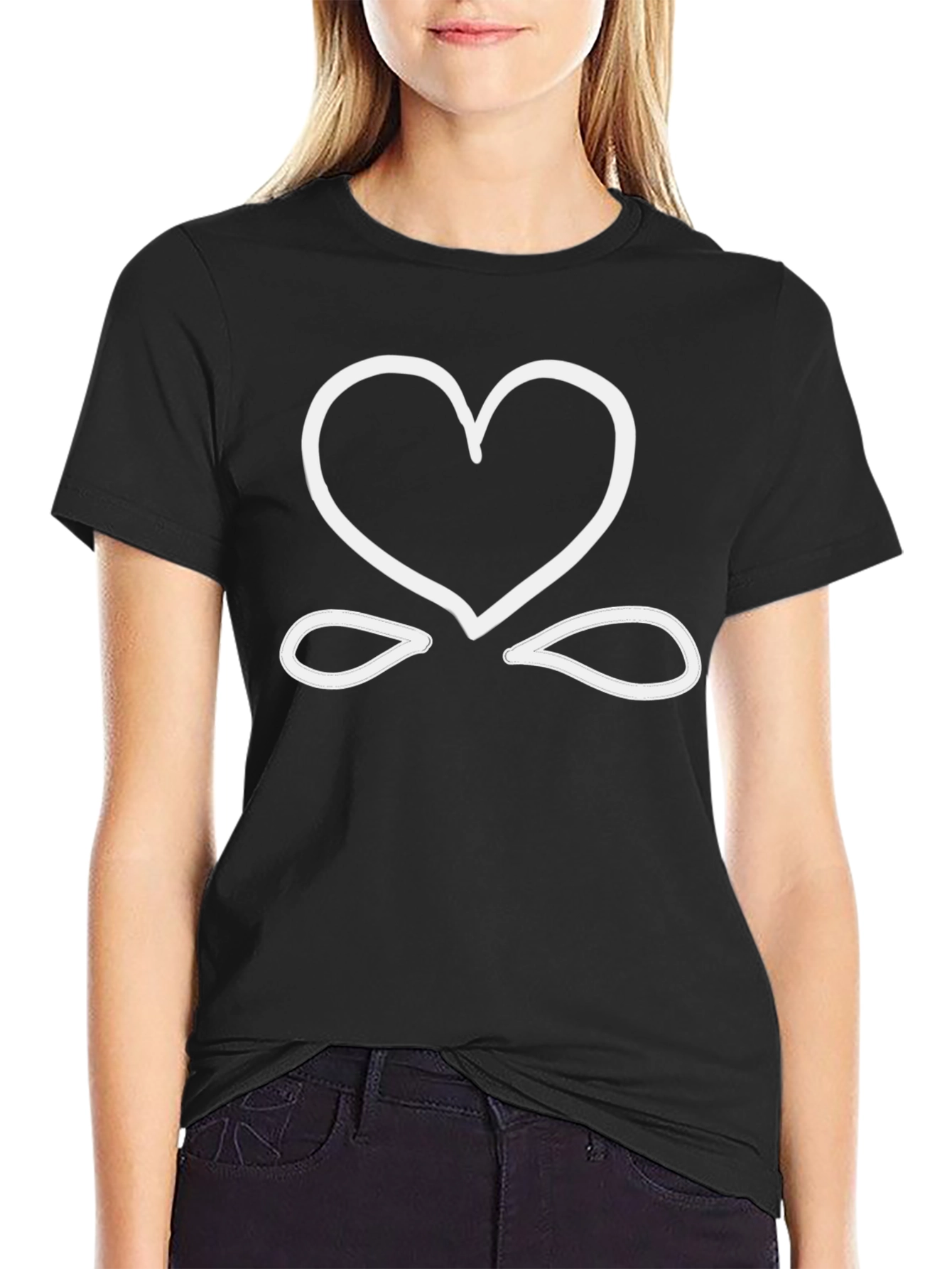 Heart Graphic Tee - Stylish Black T-Shirt for Men